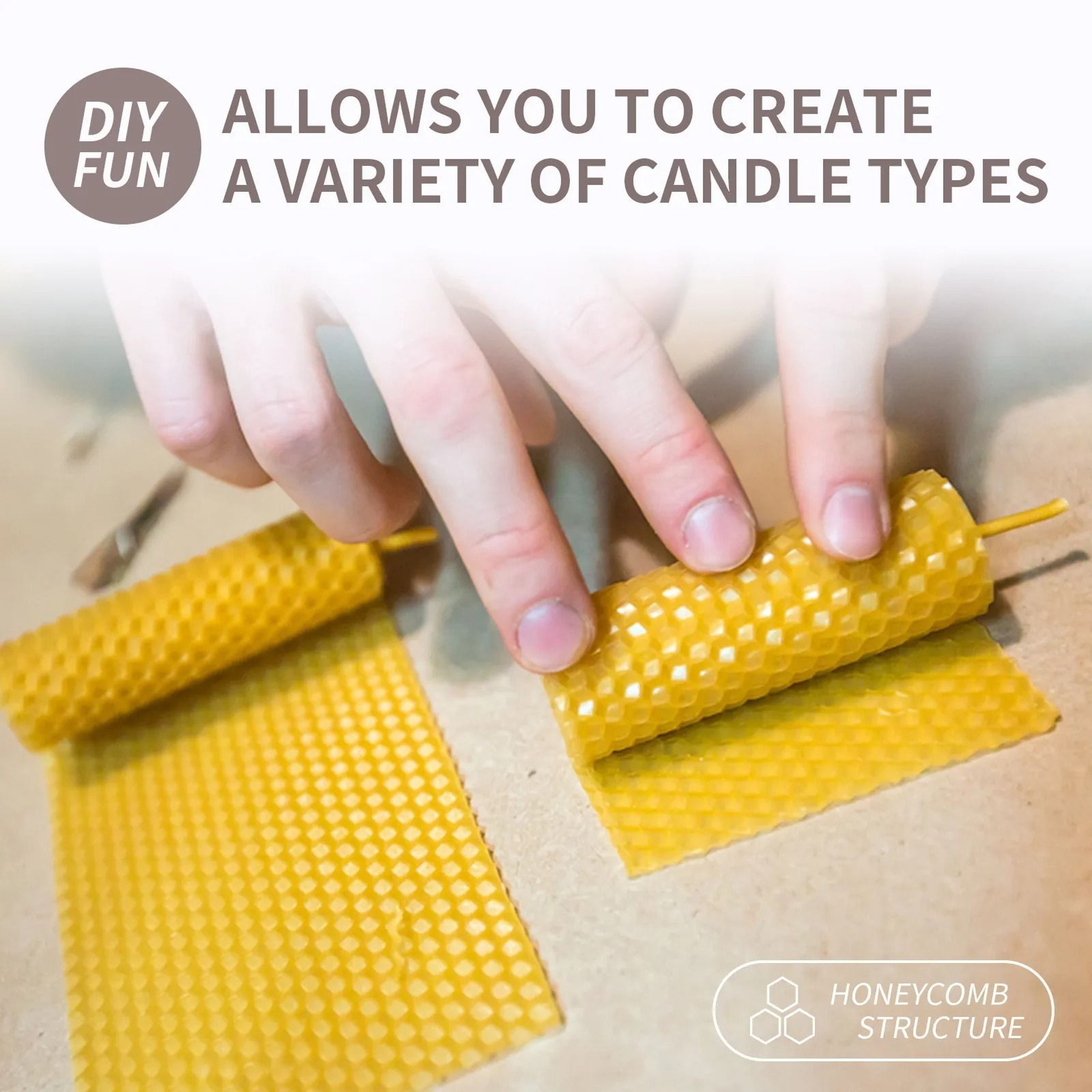 Natural Beeswax Candles Set 10 Pieces Handmade No Fragrance 2