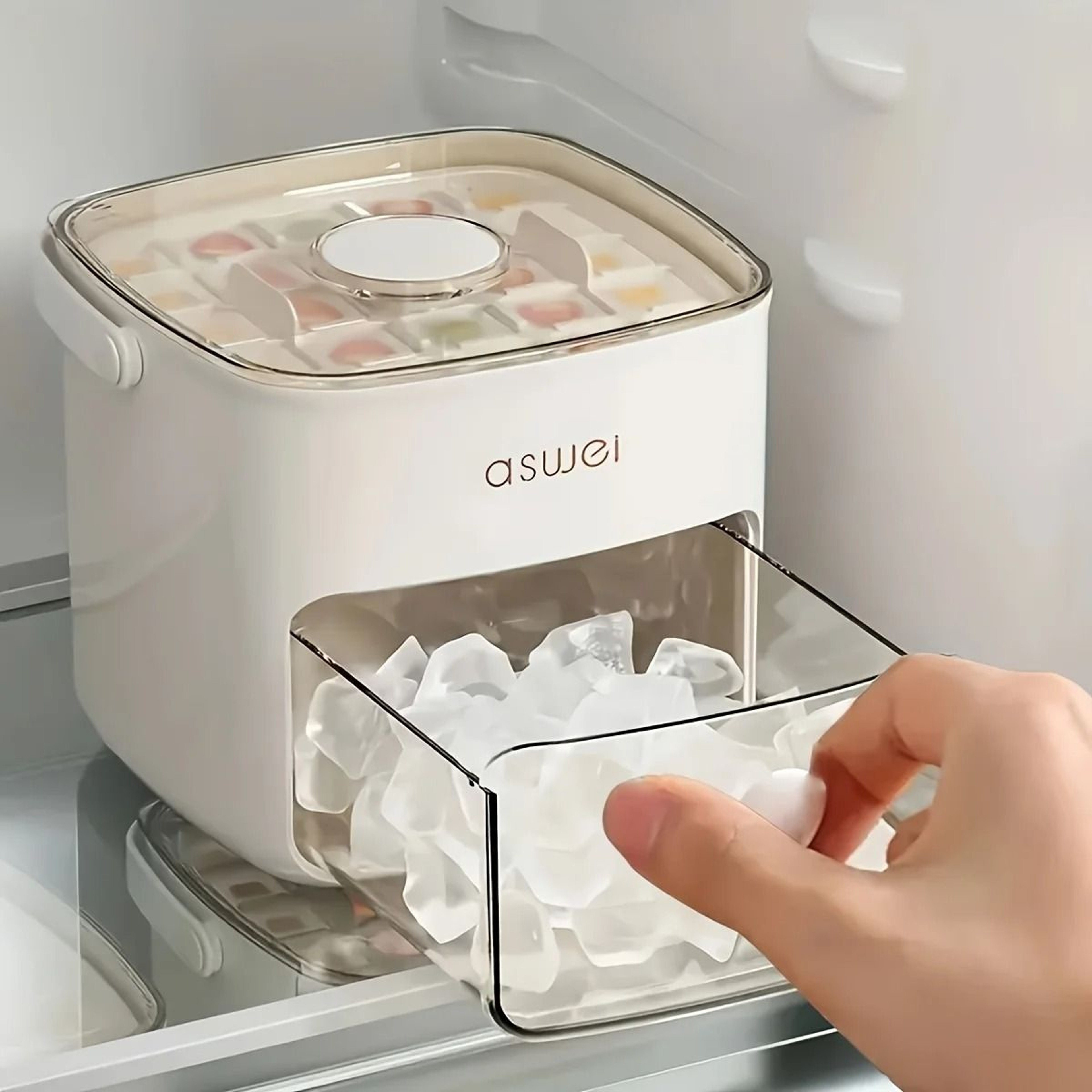 48 Compartment Ice Cube Maker Storage Box With Handle 0
