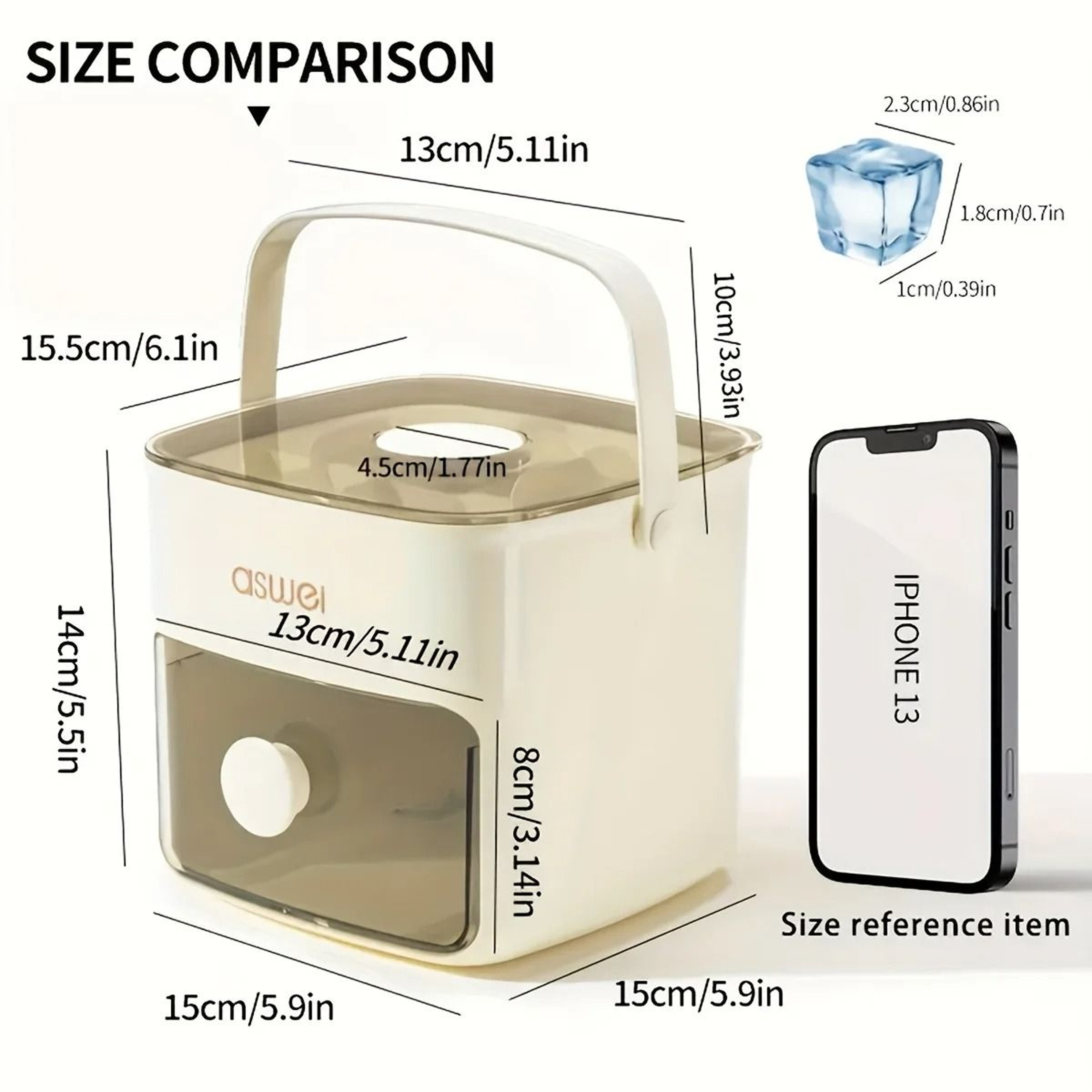 48 Compartment Ice Cube Maker Storage Box With Handle 2