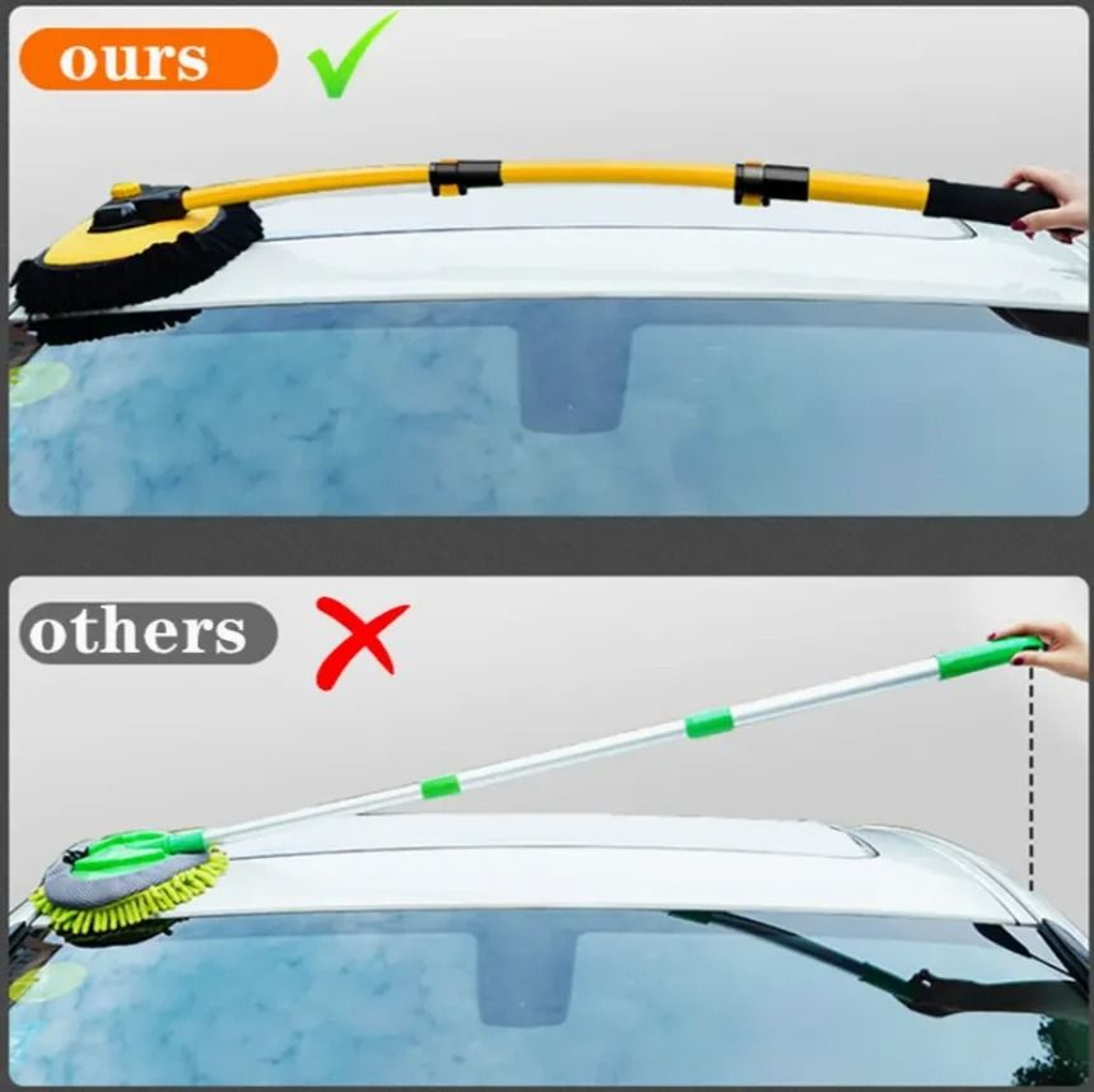 Telescopic Car Cleaning Brush Long Handle Microfiber Mop 1