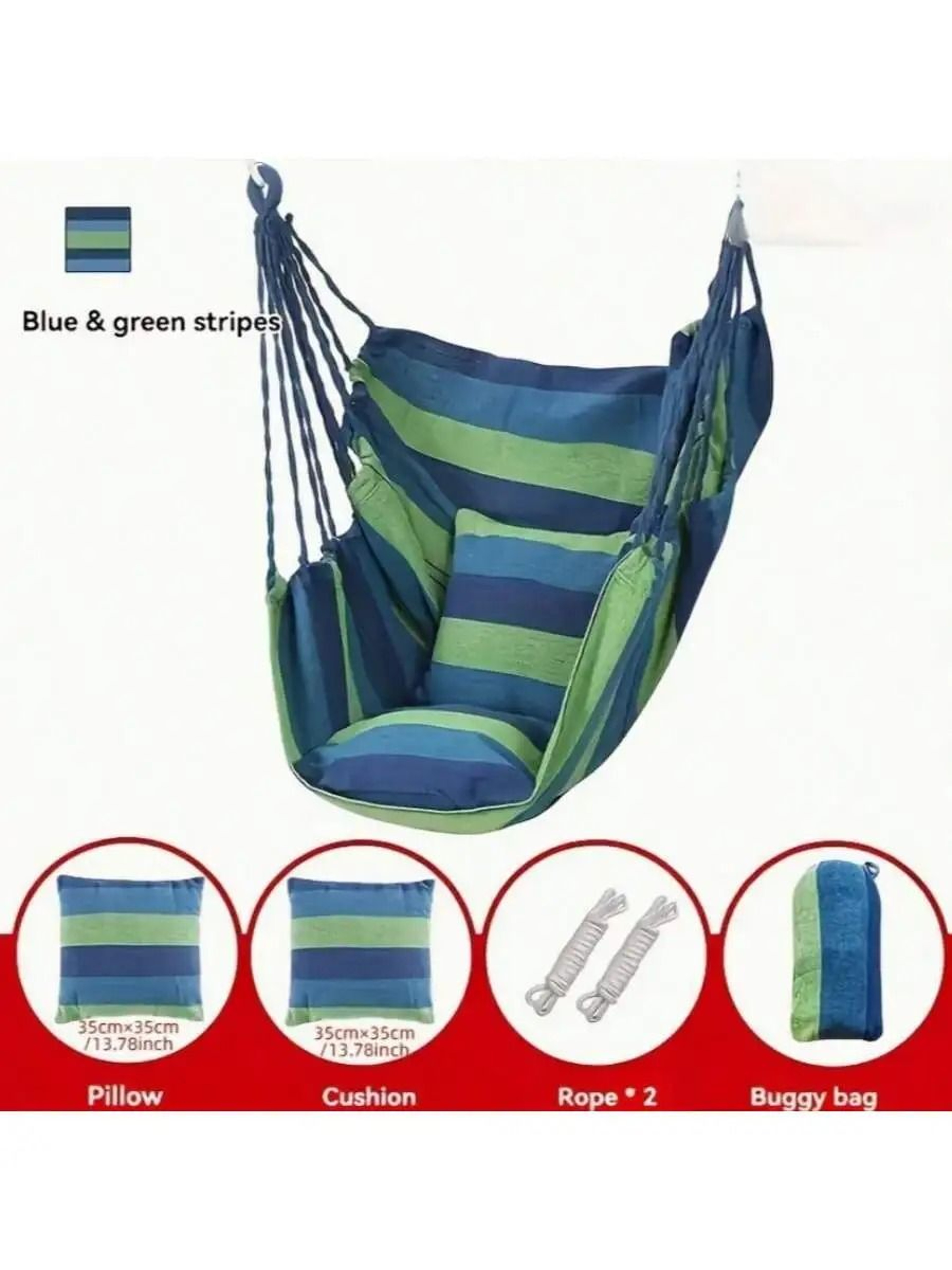 Portable Outdoor Hammock Chair With Pillow And Cushion Hanging Chair 0