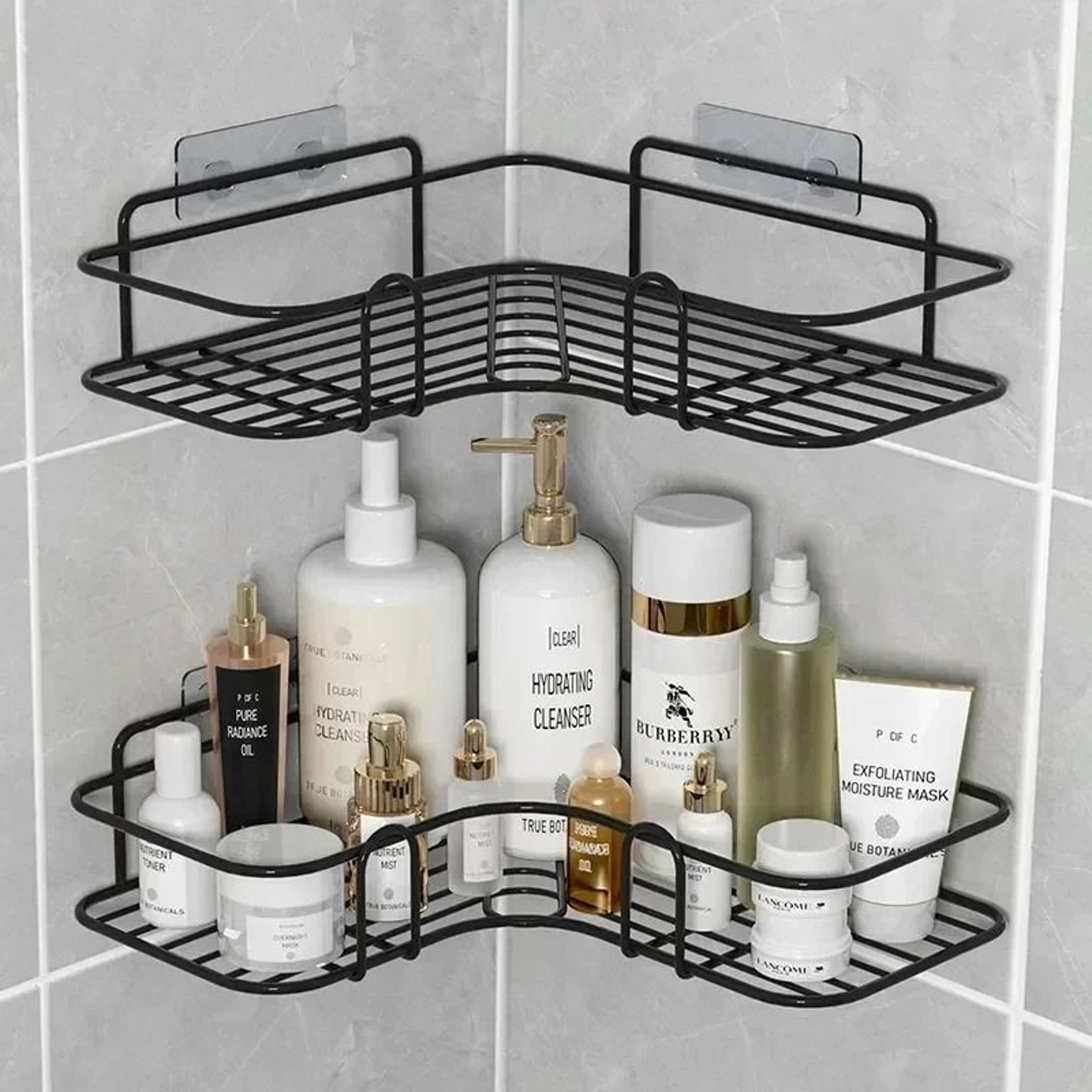 Wall Mounted Bathroom Shelf Corner Storage Rack Shower Organizer 0