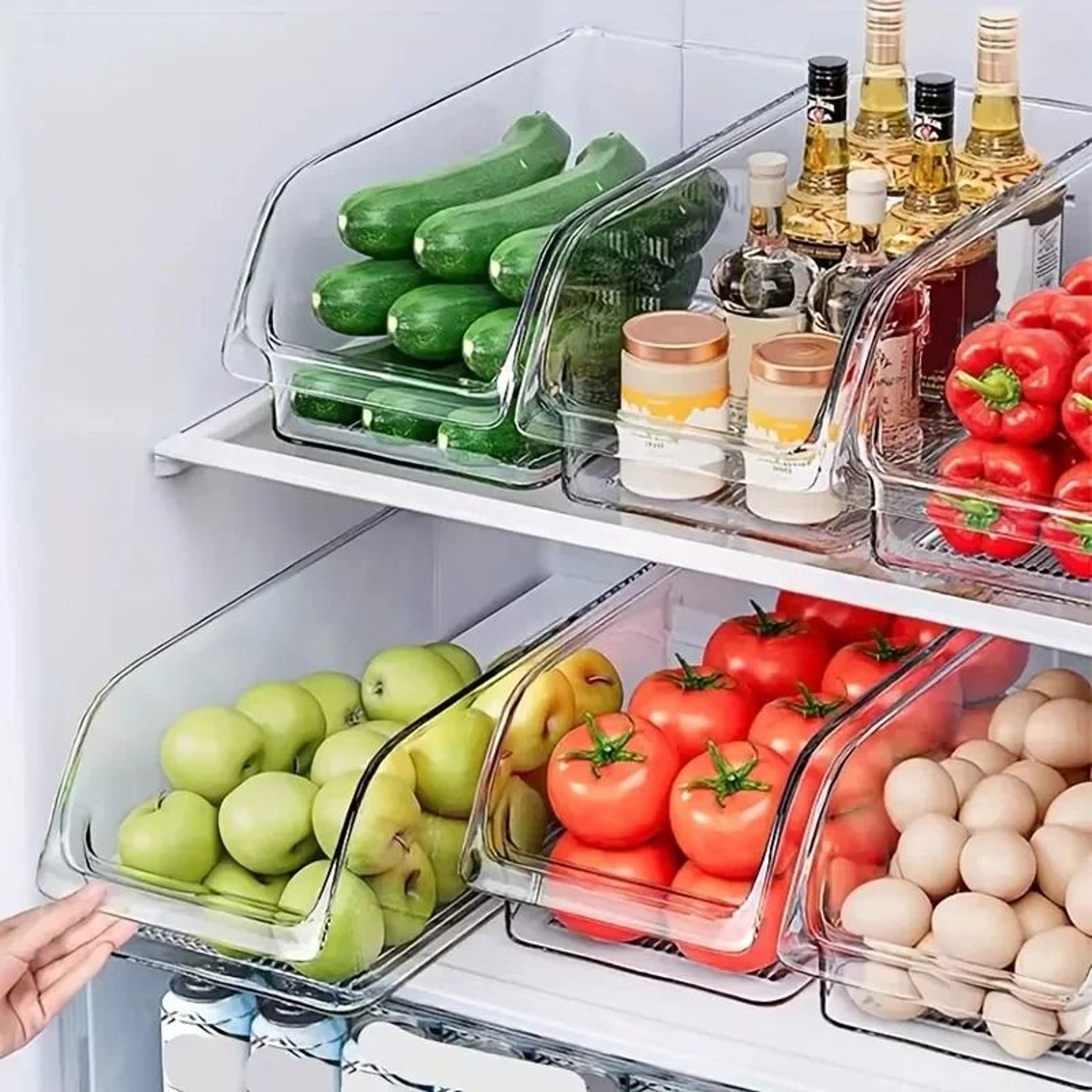 Clear Refrigerator Organizer Bin Soda Can Dispenser Storage Rack 4