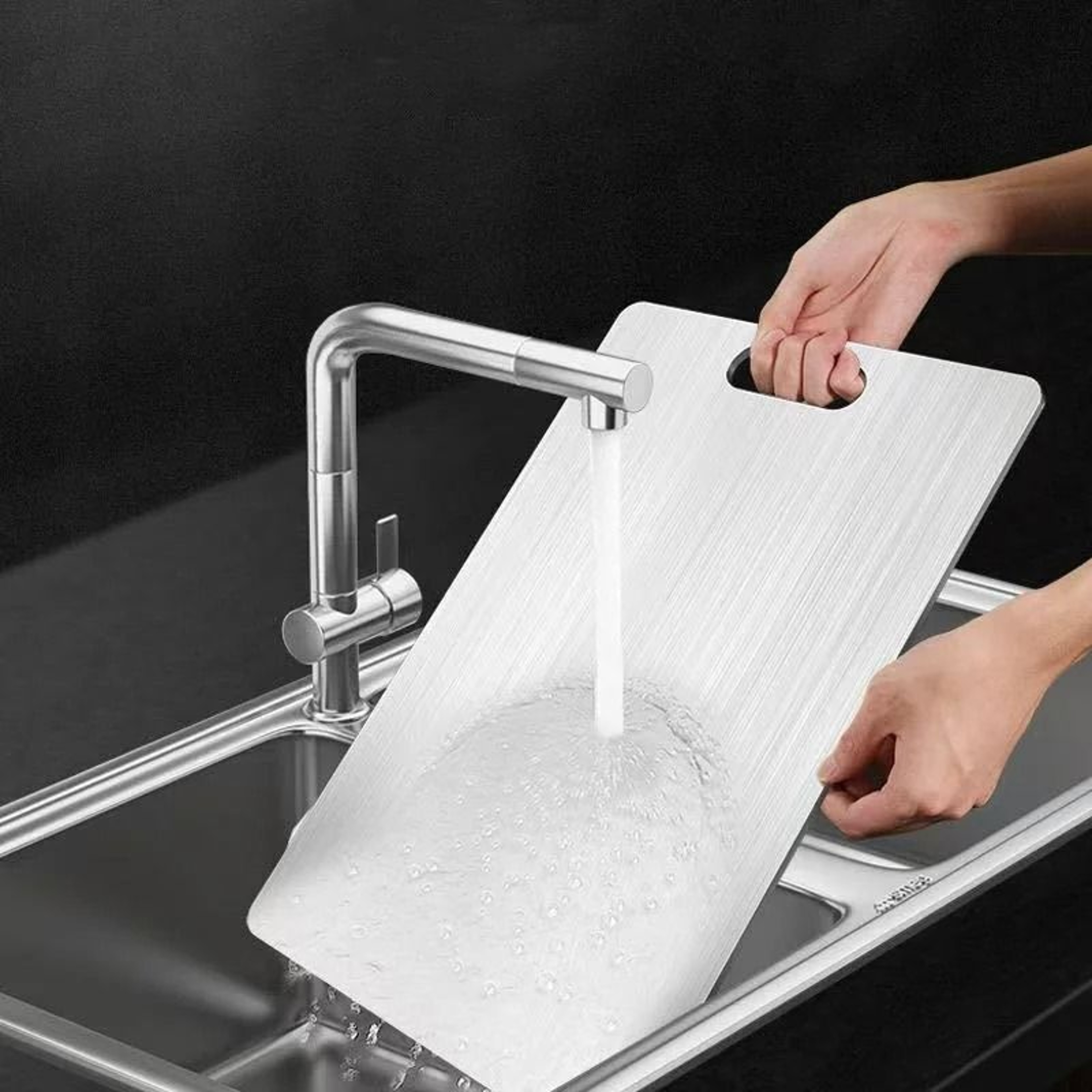 316 Stainless Steel Double Sided Cutting Board Thickened Kitchen Panel 4
