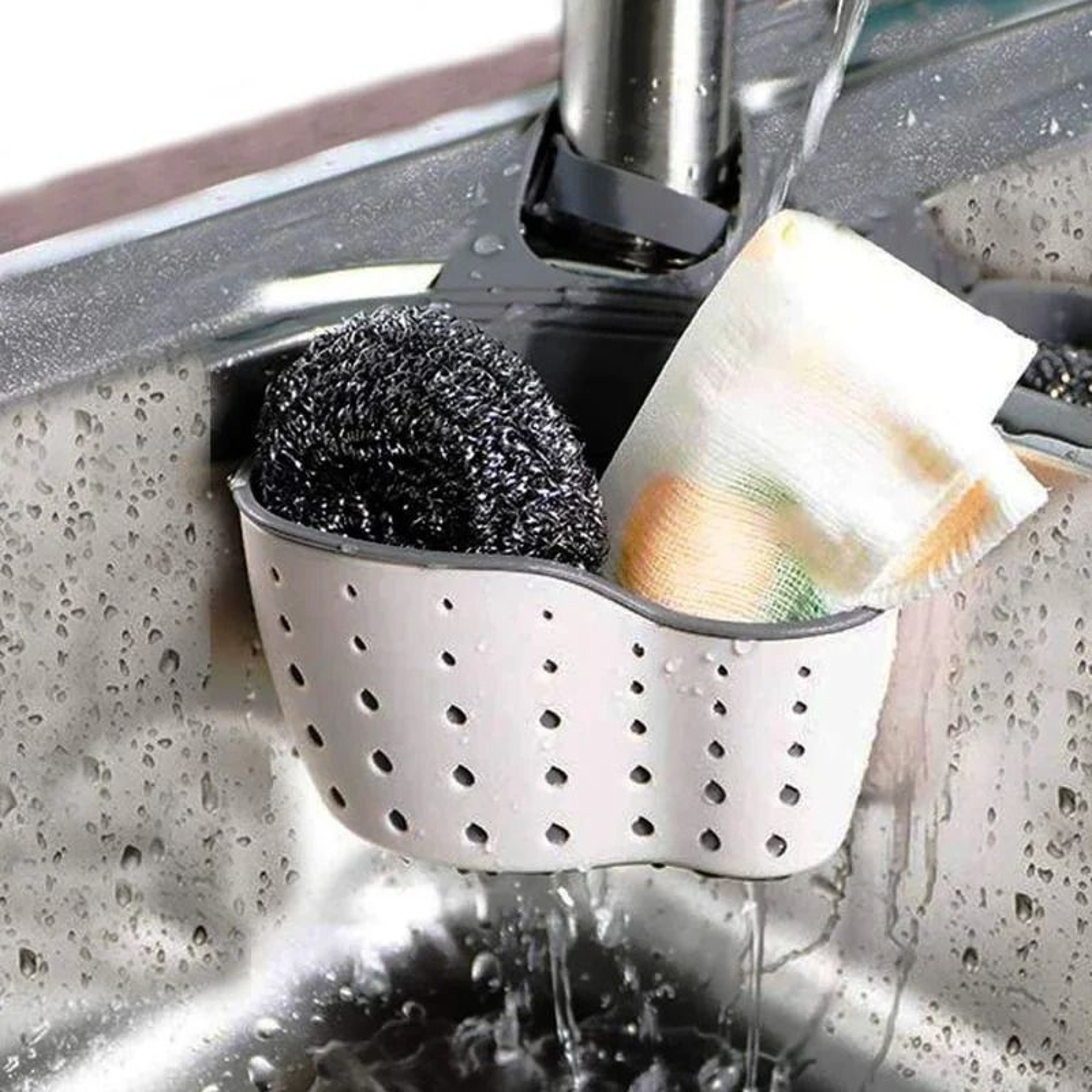 Sink Drain Basket Storage Rack Soap Holder Organizer Sponge Shelf 3
