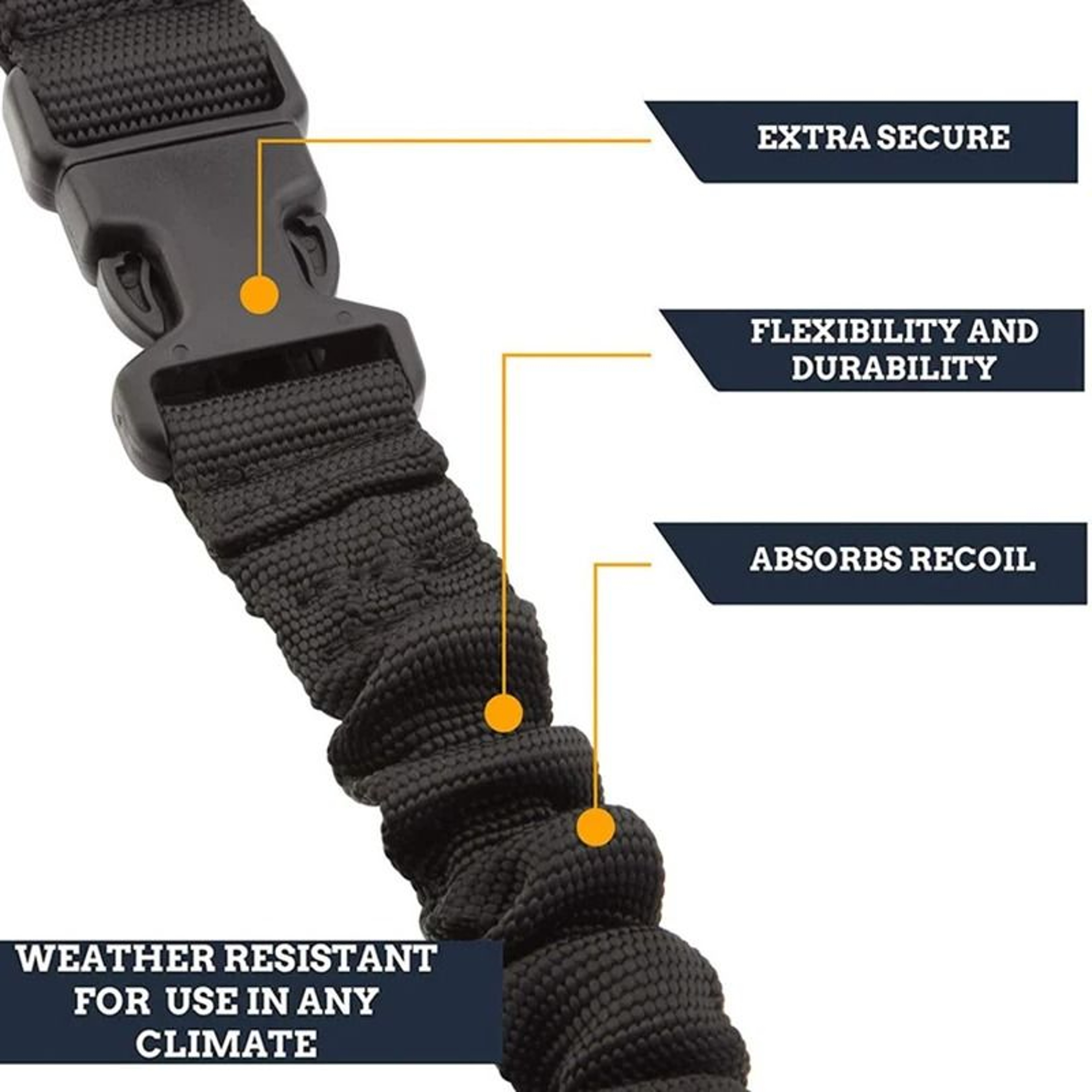 Tactical Adjustable Gun Sling With Bungee Strap 2