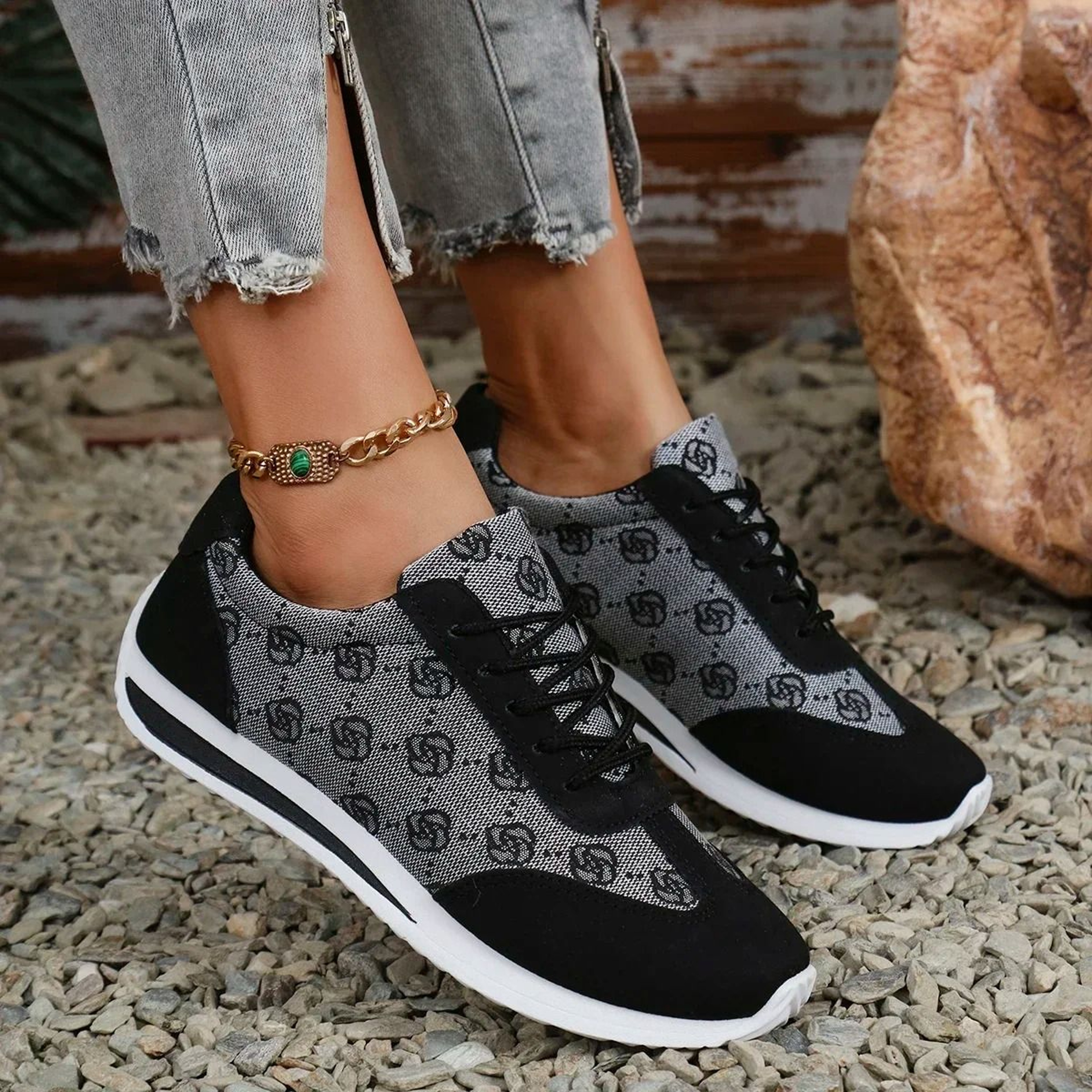 Women Breathable Cross Strap Flat Sneakers For Casual Walking 5