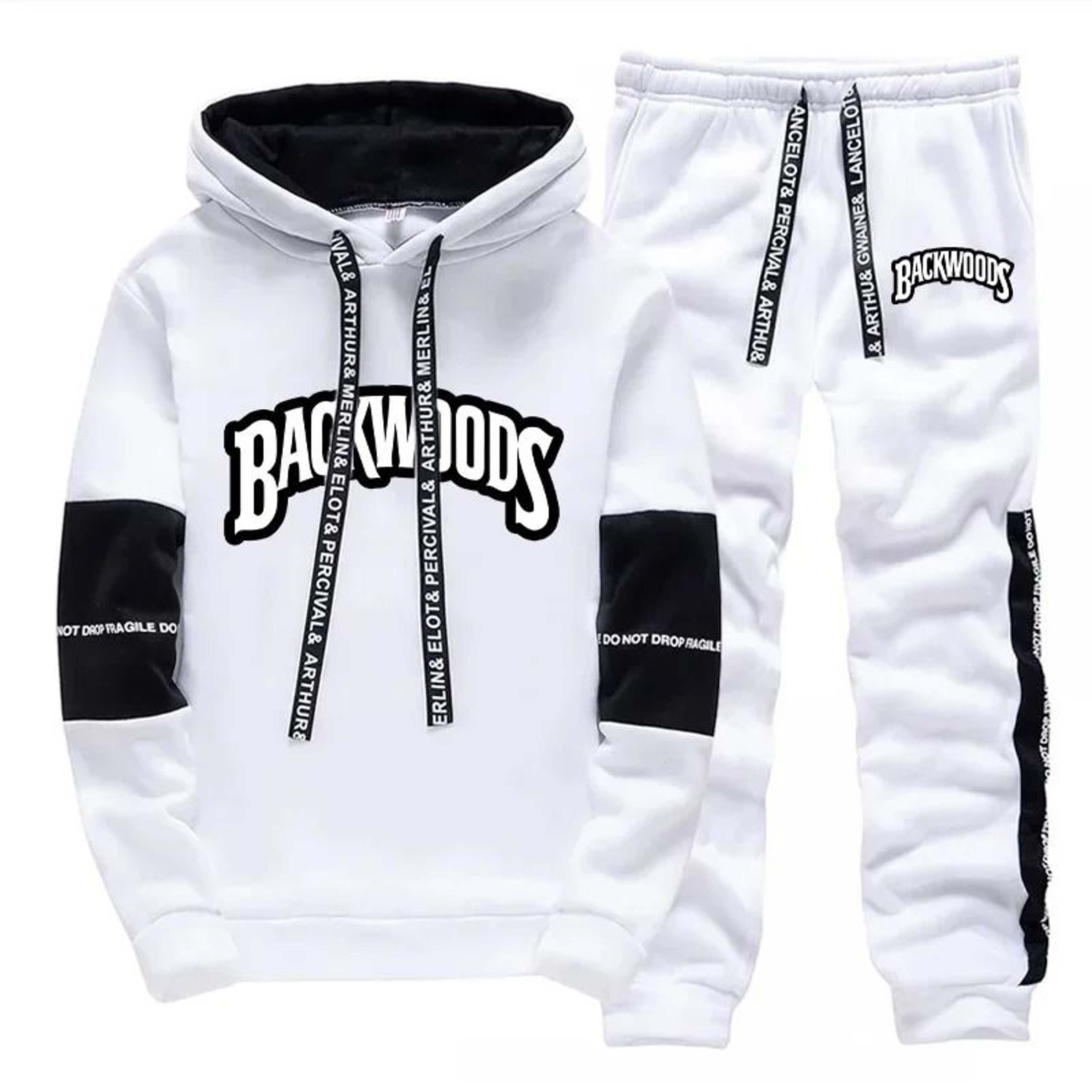 Mens Casual Tracksuit Print Sweatshirt And Sweatpants Set 0
