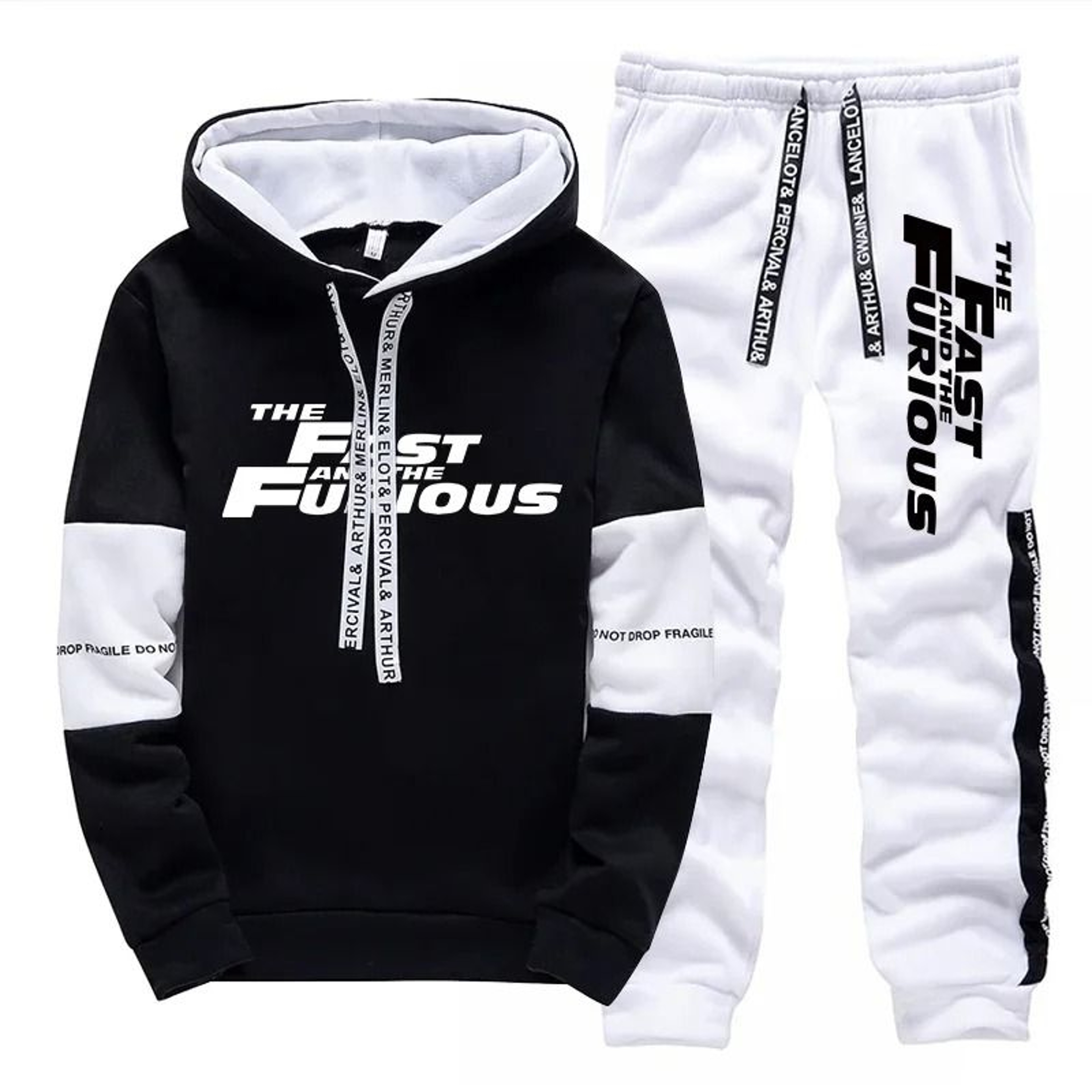 Men Hooded Sweatshirt And Sweatpants Casual Sportswear Set 10