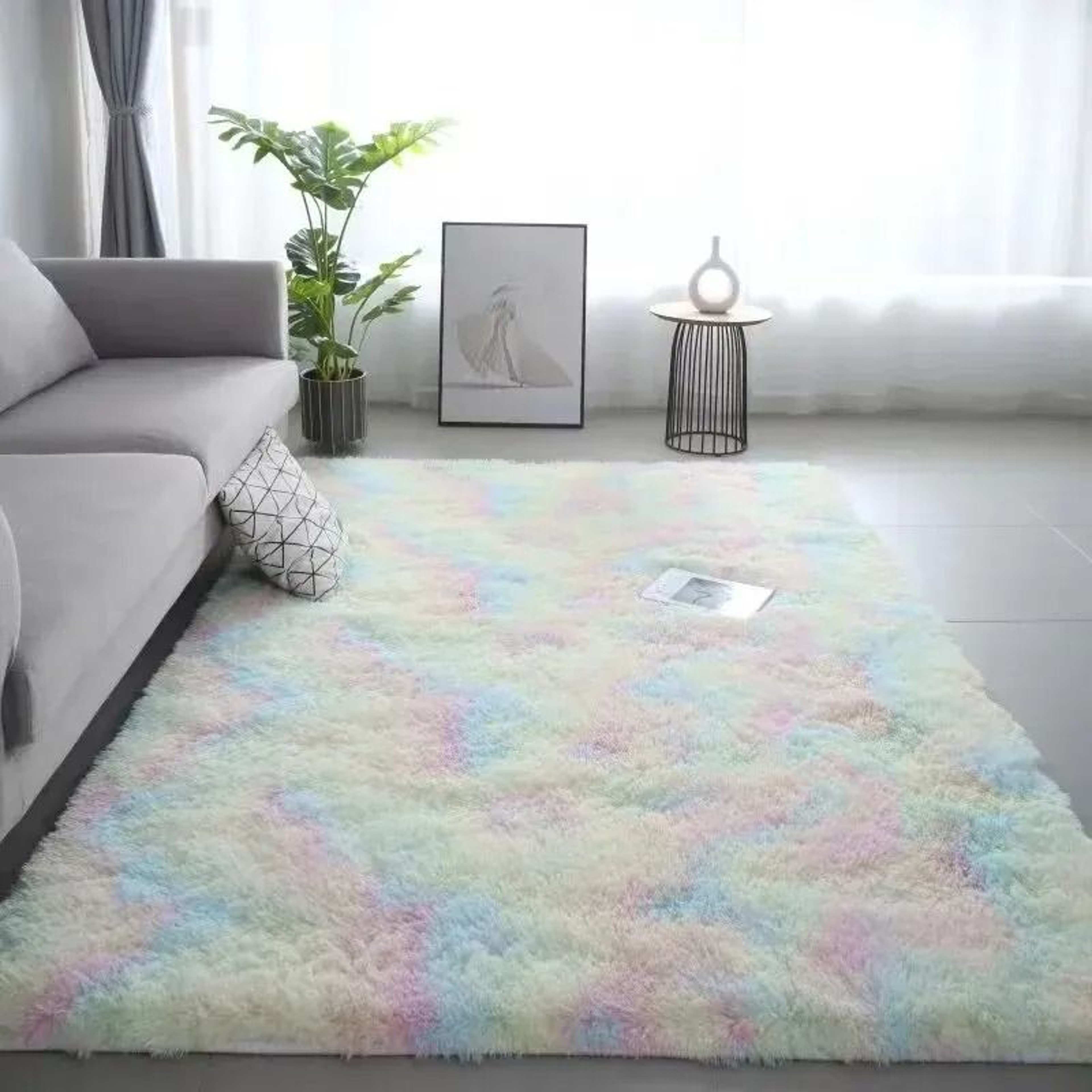Soft Washable Tie Dye Non Slip Area Rug For Kids Bedroom Living Room 9