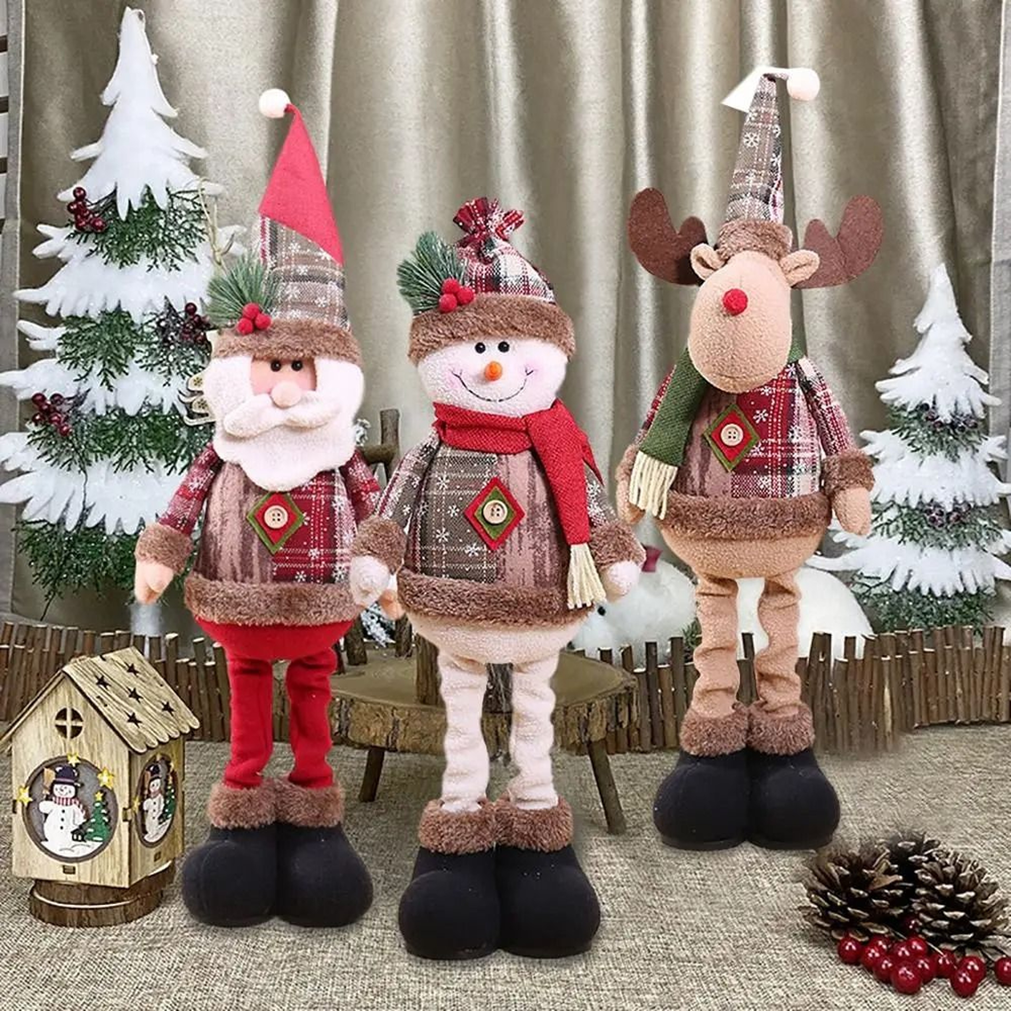 Telescopic Christmas Doll Decoration For Home Holiday Display 3