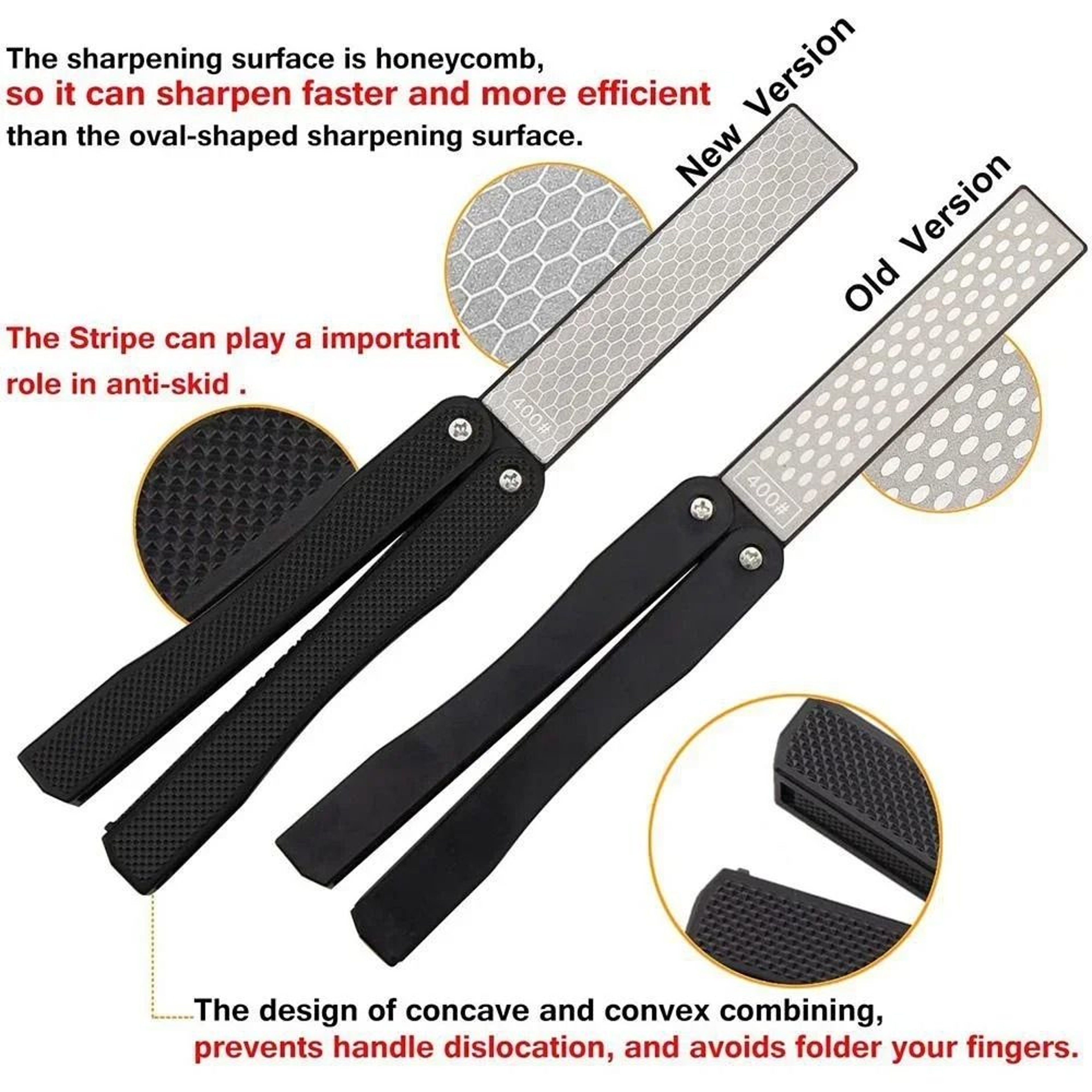 Portable Folding Pocket Knife Sharpener With Double Sided Diamond Stone 4
