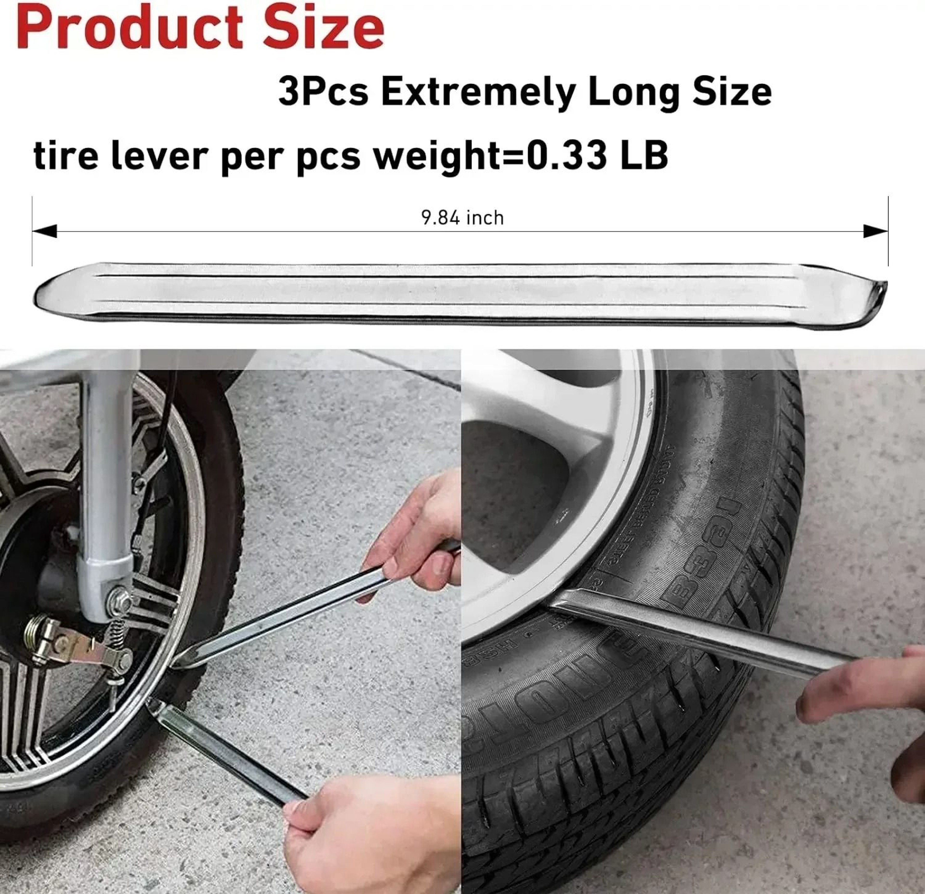 Steel Tire Iron Lever Tool For Bicycle Motorcycle And Car Repair 2