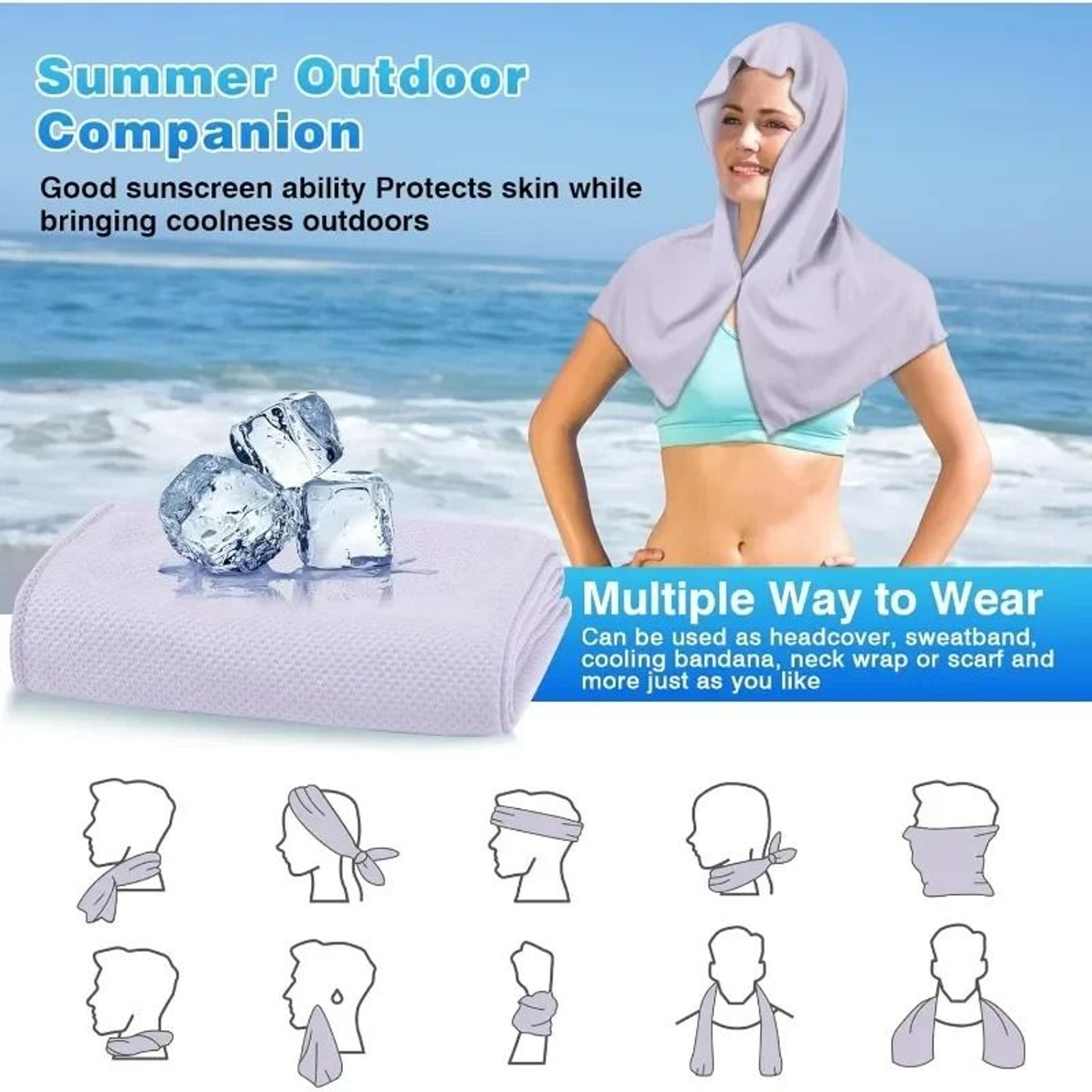Cooling Hoodie Towel For Neck And Face Quick Dry Sports Towel 3