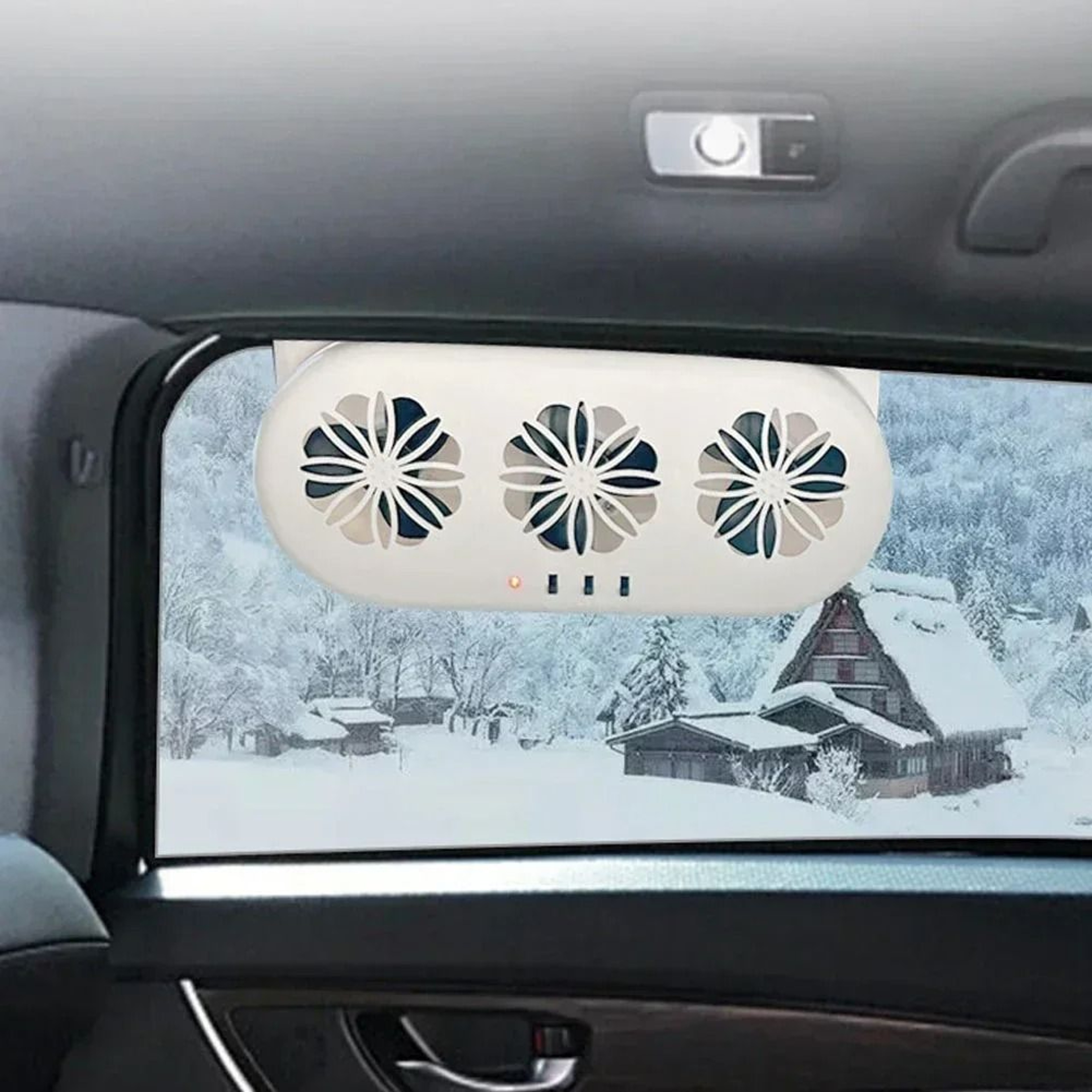 Solar Powered Car Window Exhaust Fan With USB Charging 1