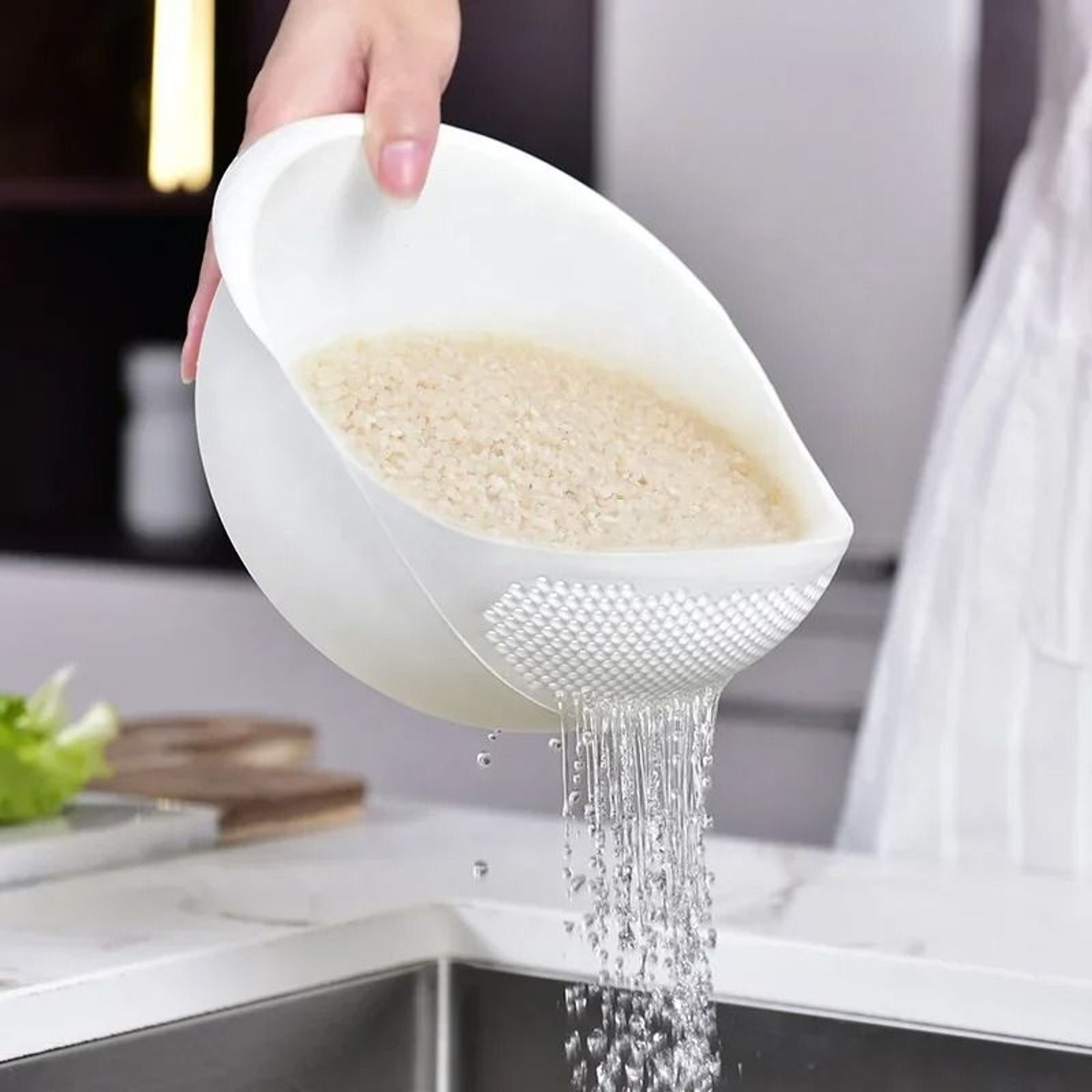 Rice Sieve Drainage Basket For Washing Rice Fruit And Vegetables 1