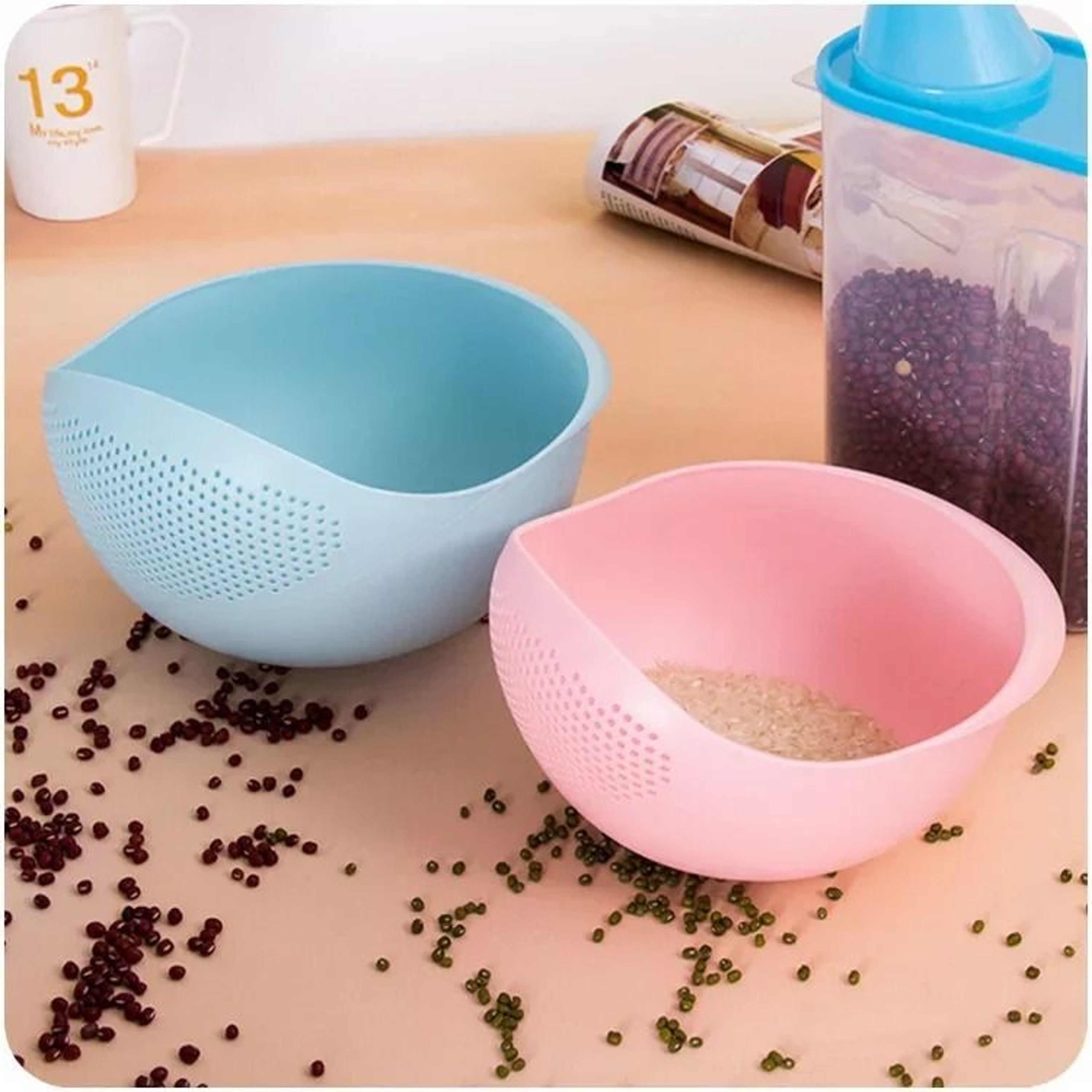 Rice Sieve Drainage Basket For Washing Rice Fruit And Vegetables 4