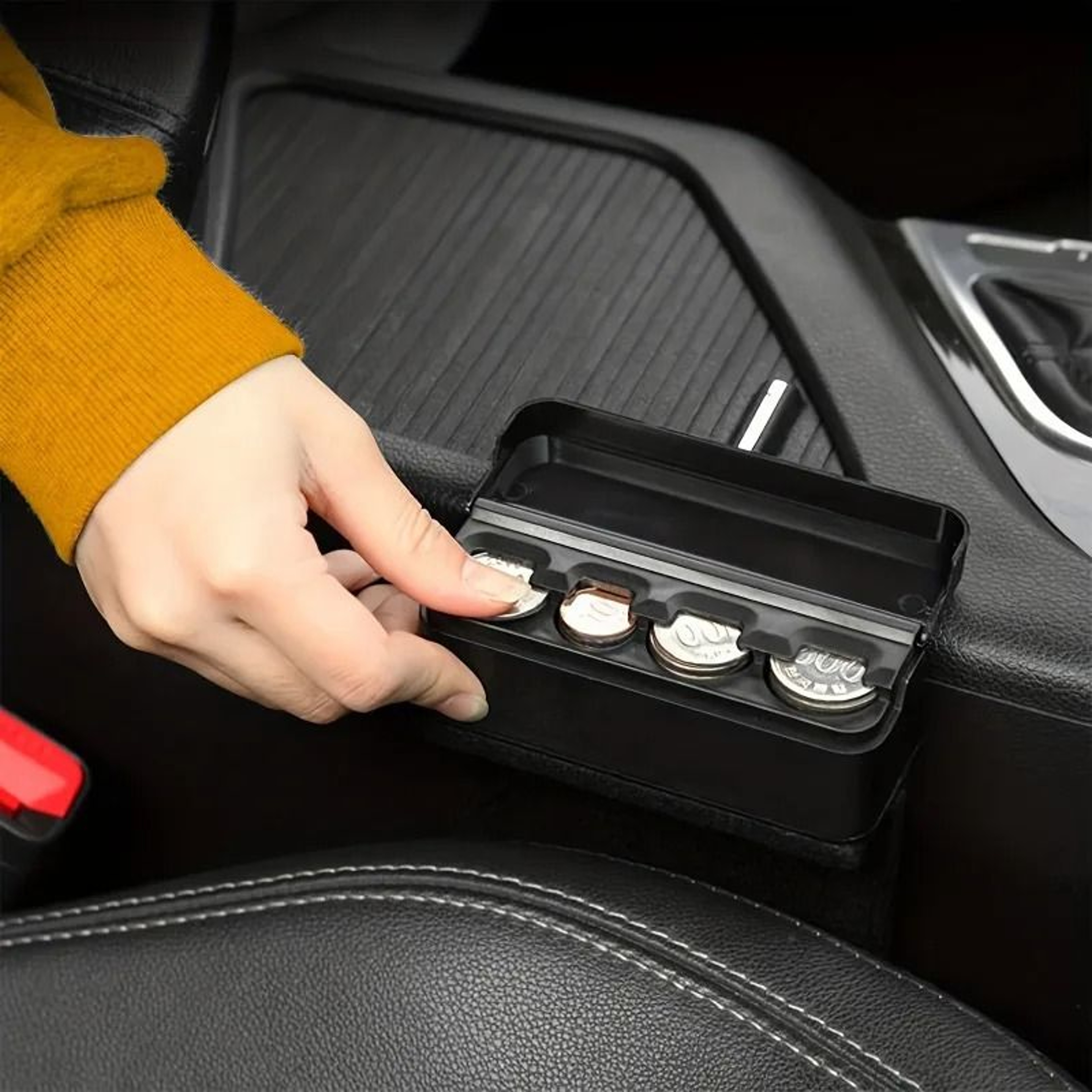 Car Coin Holder Change Organizer Compact Money Dispenser 0