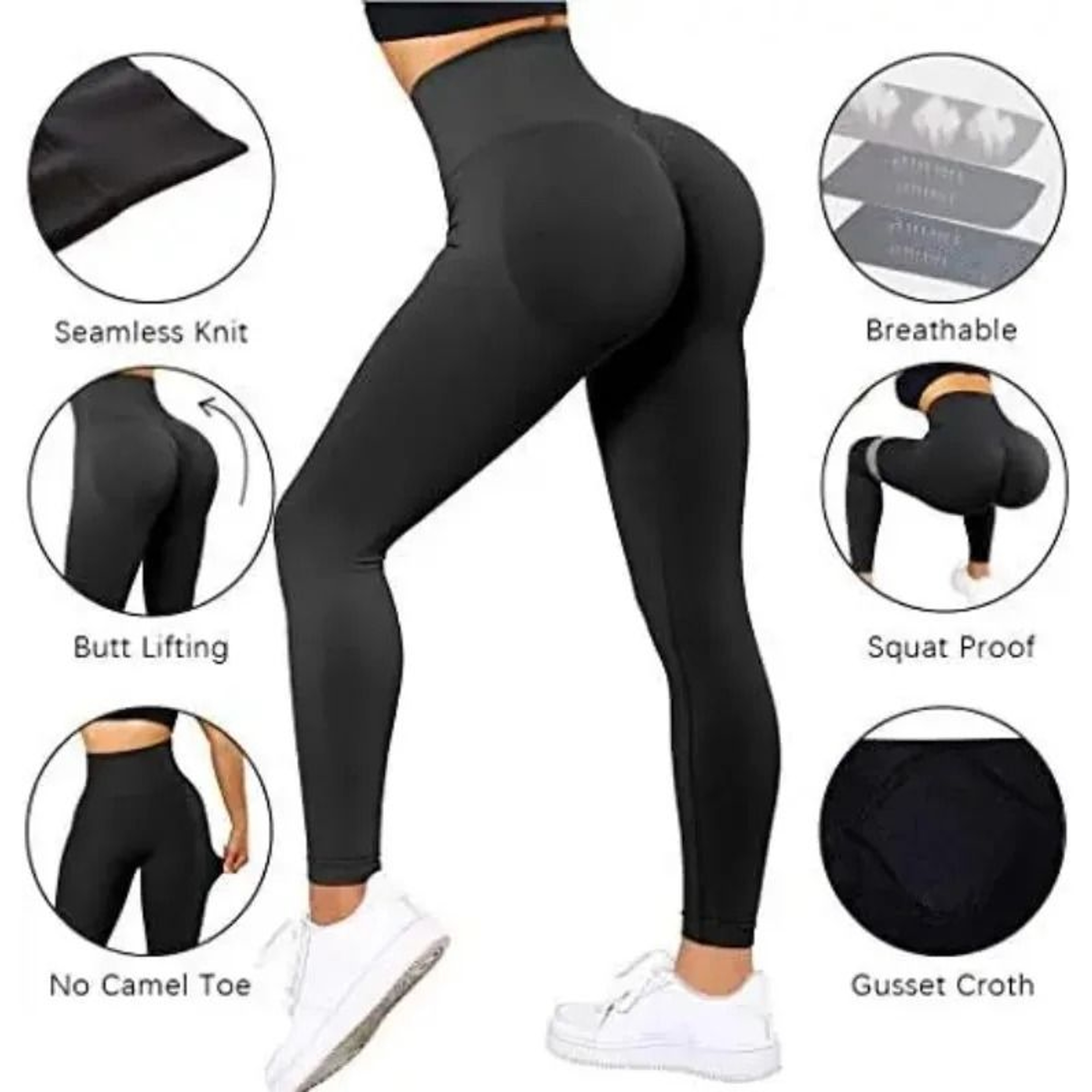 Womens High Waist Seamless Fitness Yoga Pants 5