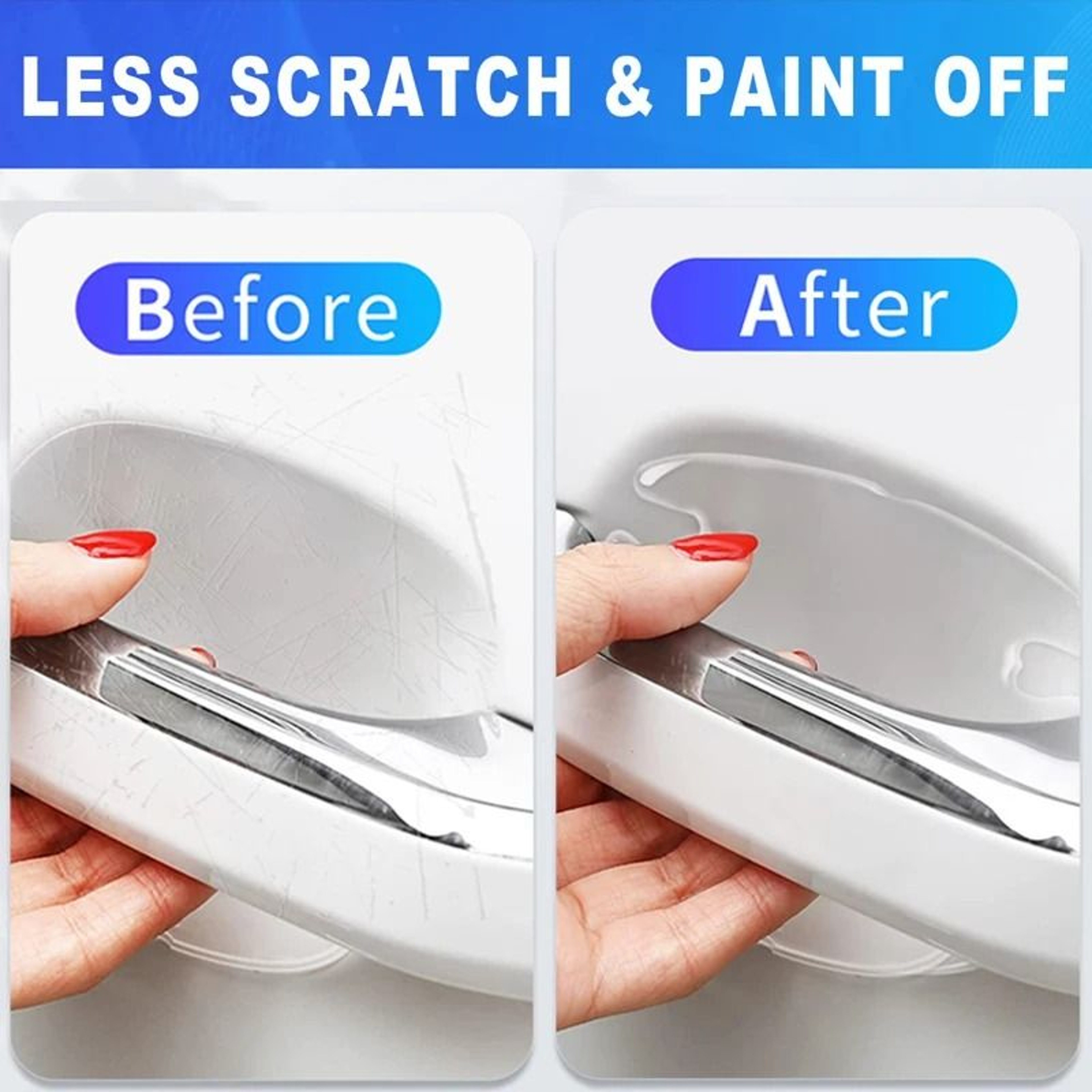 Car Door Handle Bowl Scratch Protection Stickers Carbon Fiber Style 1