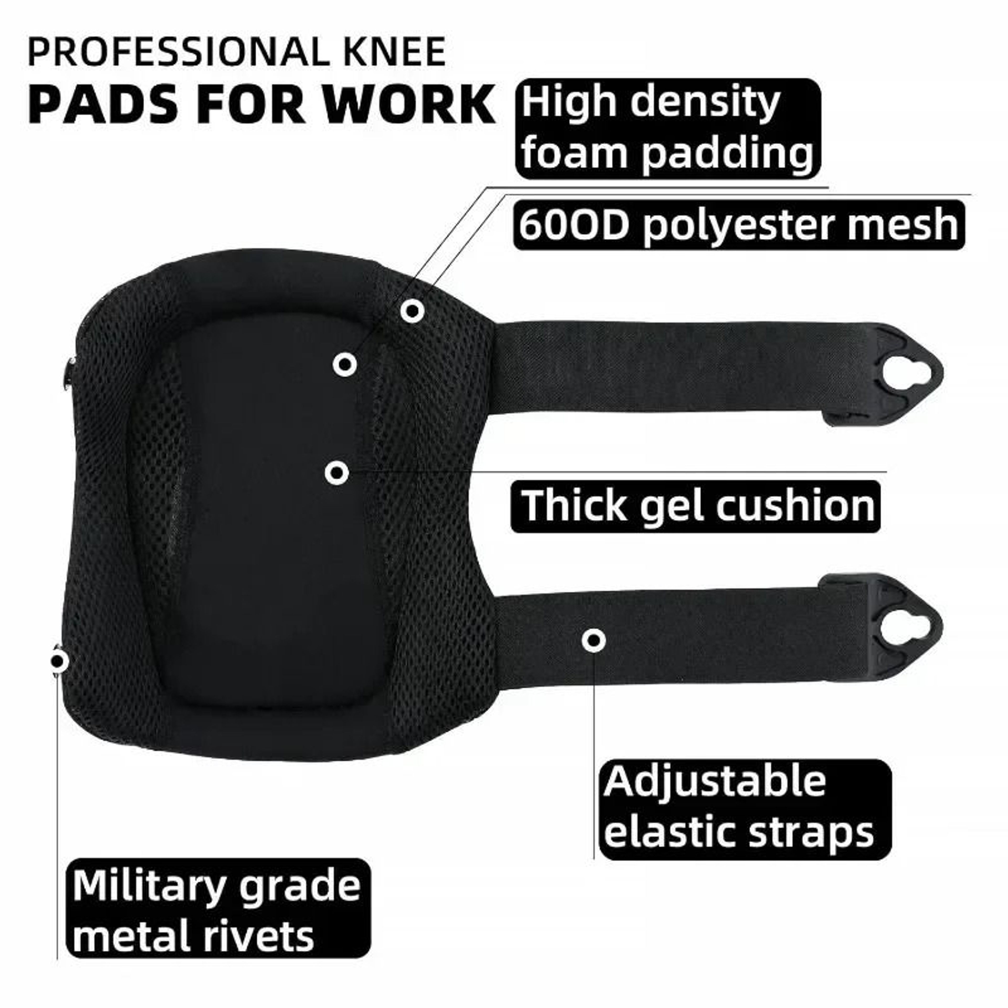 Professional Gel Work Knee Brace With Dual Adjustable Straps For Men And Women 2