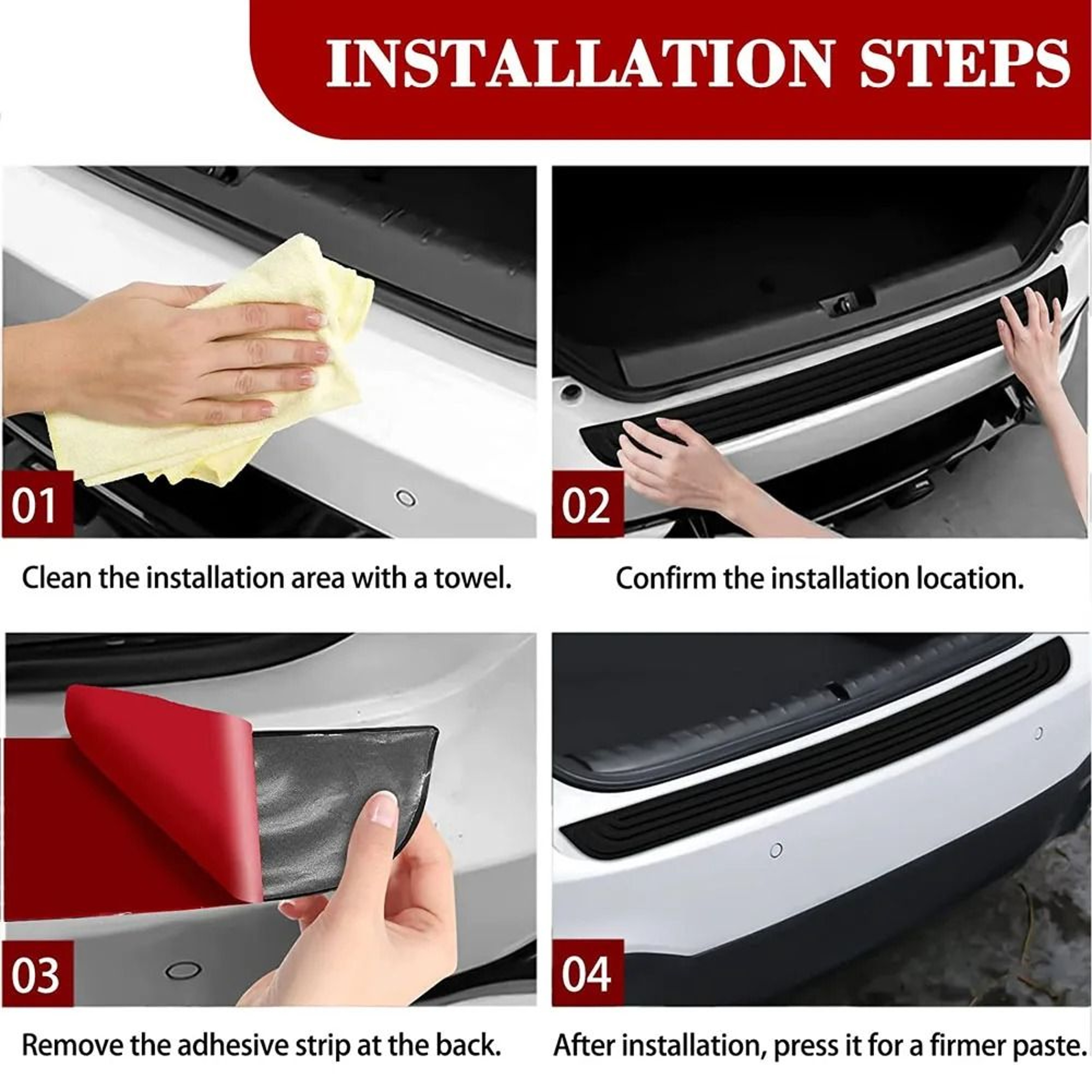 Universal Car Trunk Door Sill Protector Rear Bumper Guard Strip 5