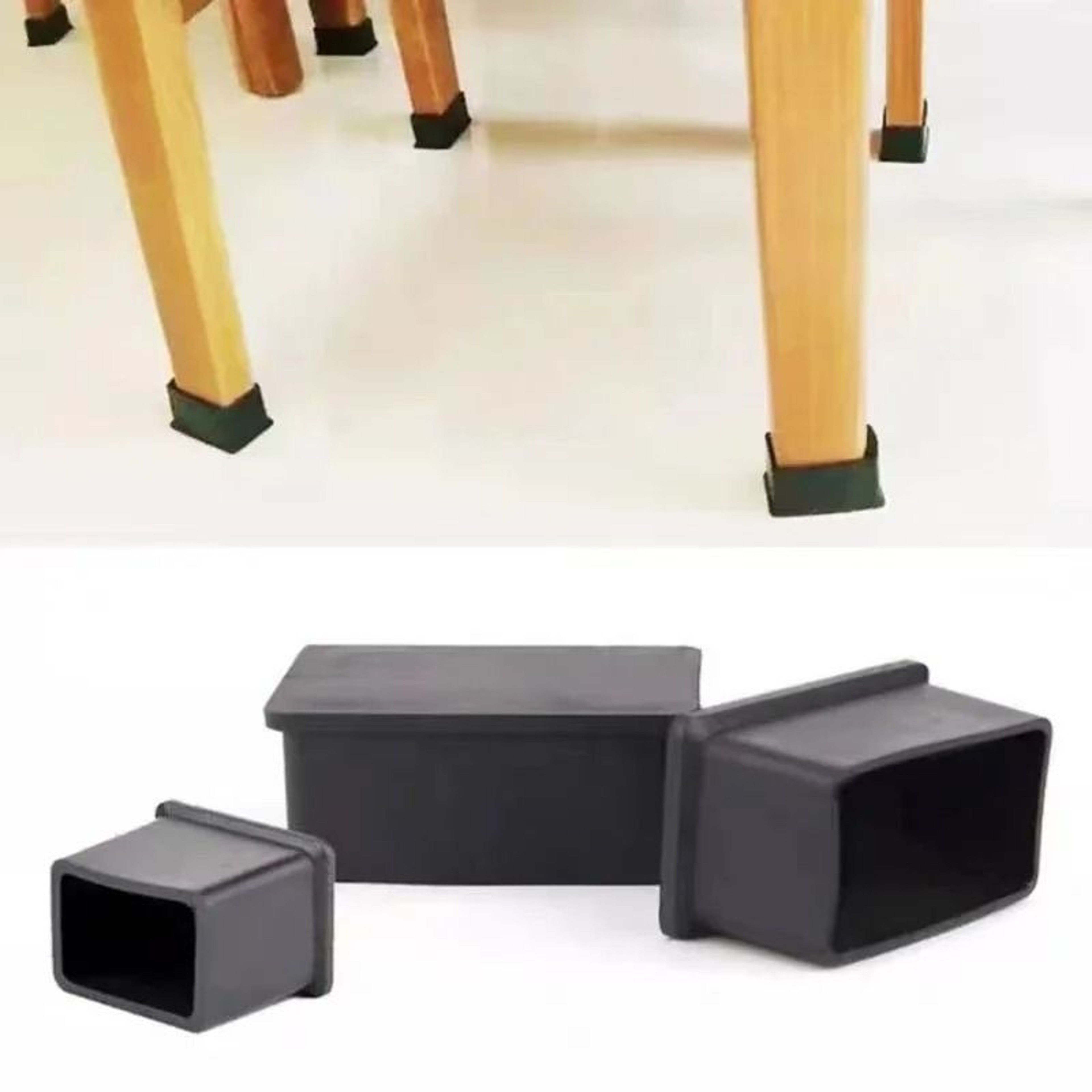 PVC Chair Leg Caps Furniture Feet Covers Floor Protector Pads Set 3