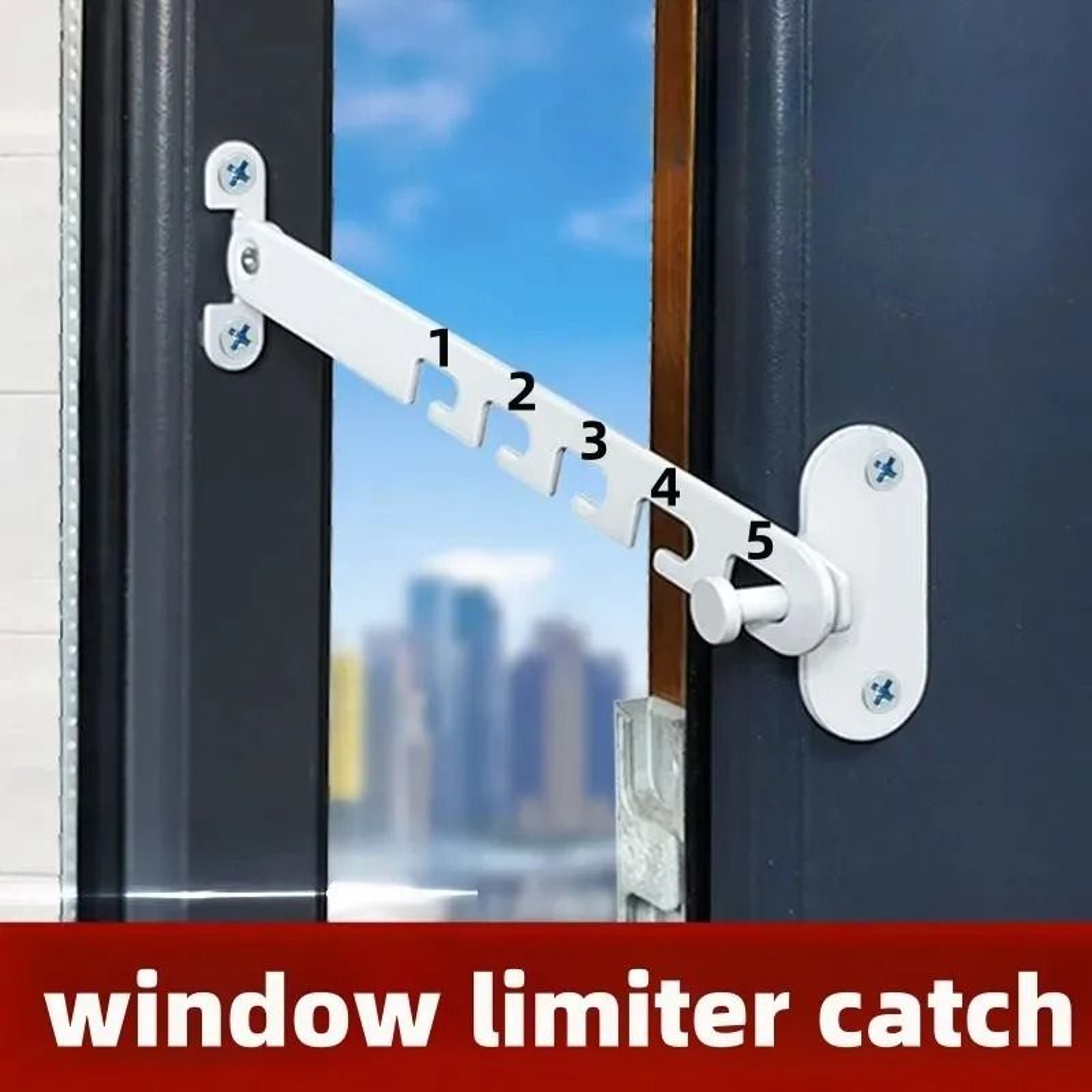 165mm Stainless Steel Window Support Wind Hook Latch Limiter Stay 0