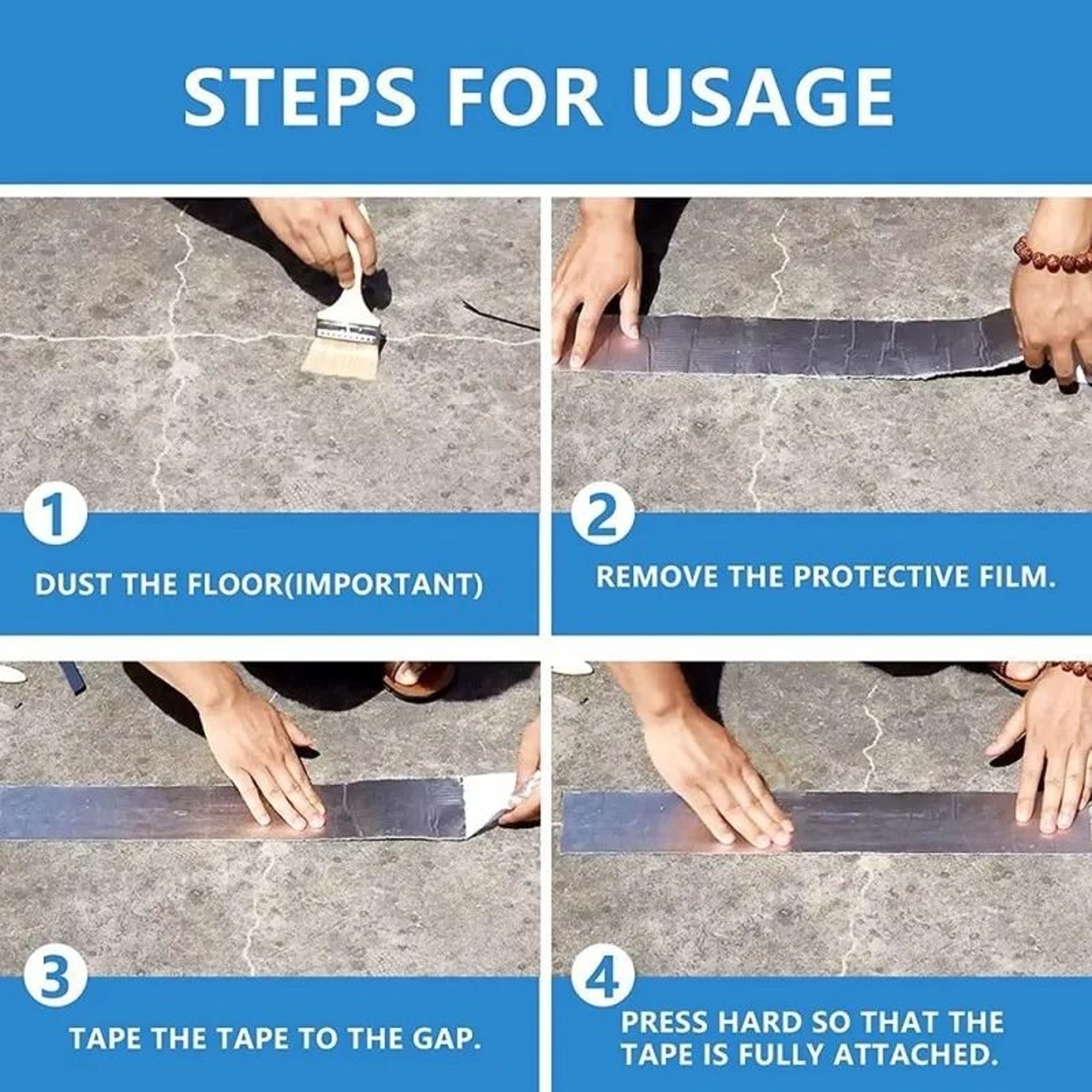 Aluminum Foil Butyl Rubber Waterproof Tape For Roof Pipe And Wall Repairs 5
