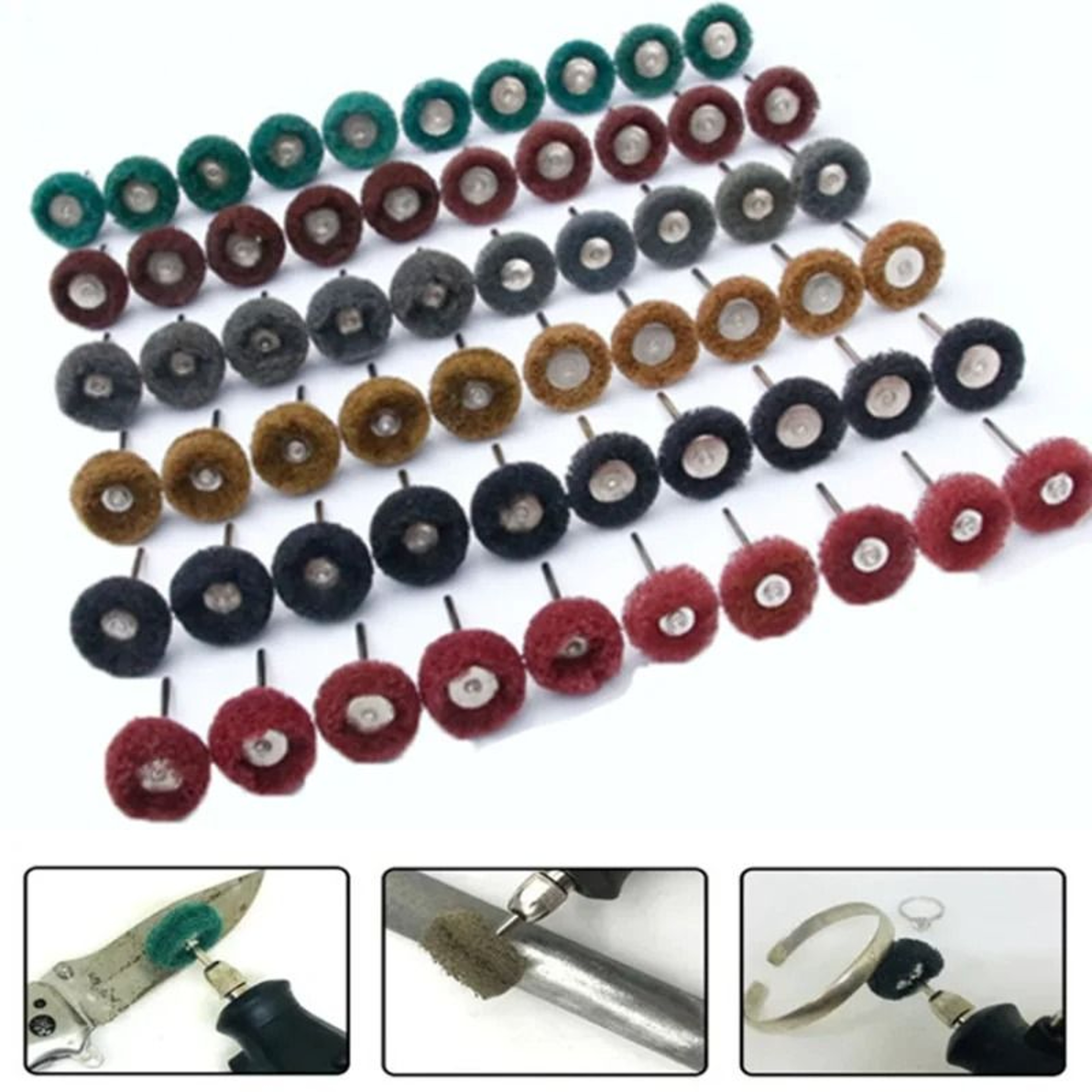 Mini Nylon Abrasive Brush Buffing Polishing Wheel Set For Rotary Tools 1