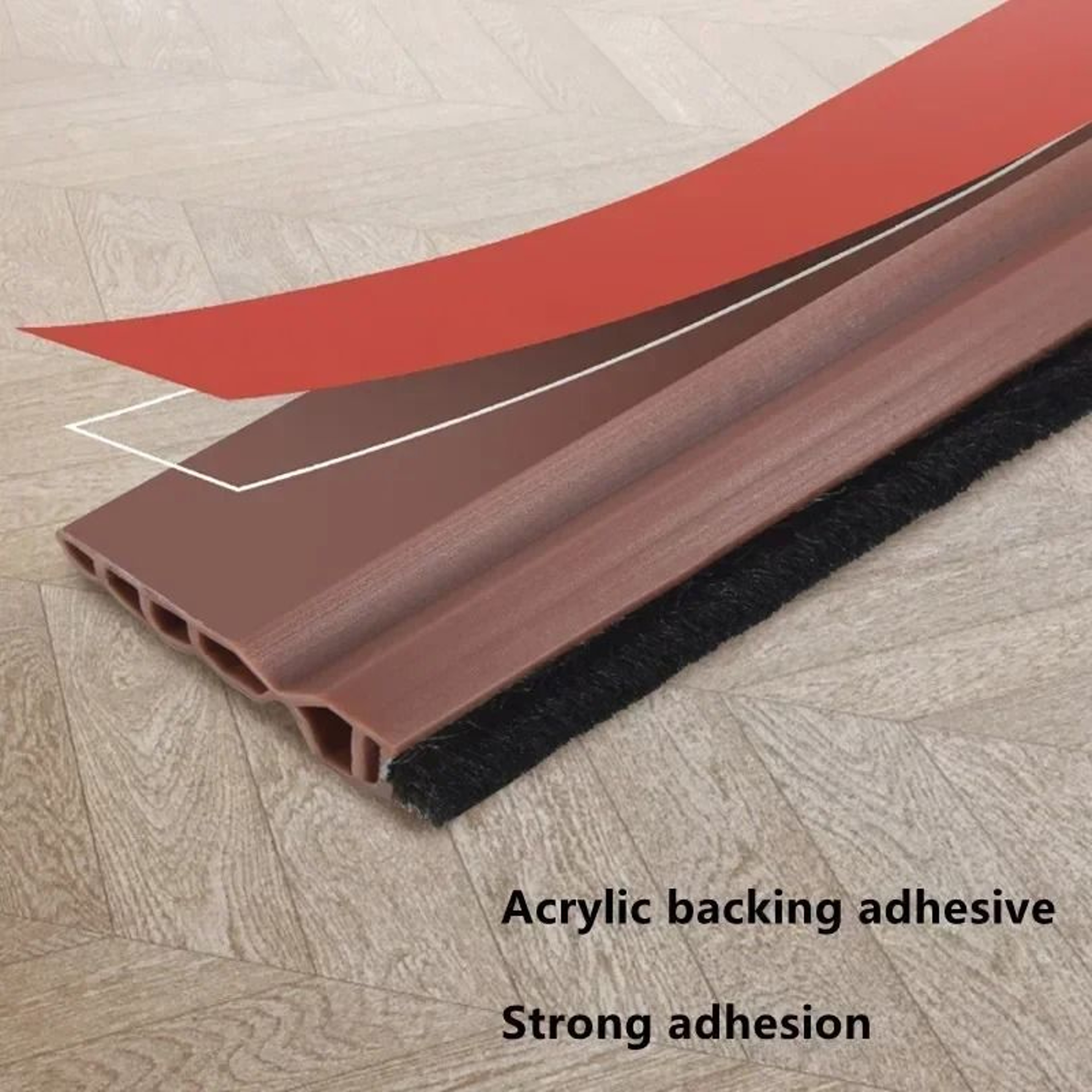 Silicone Door Bottom Seal Strip With Brush Draft Blocker 4