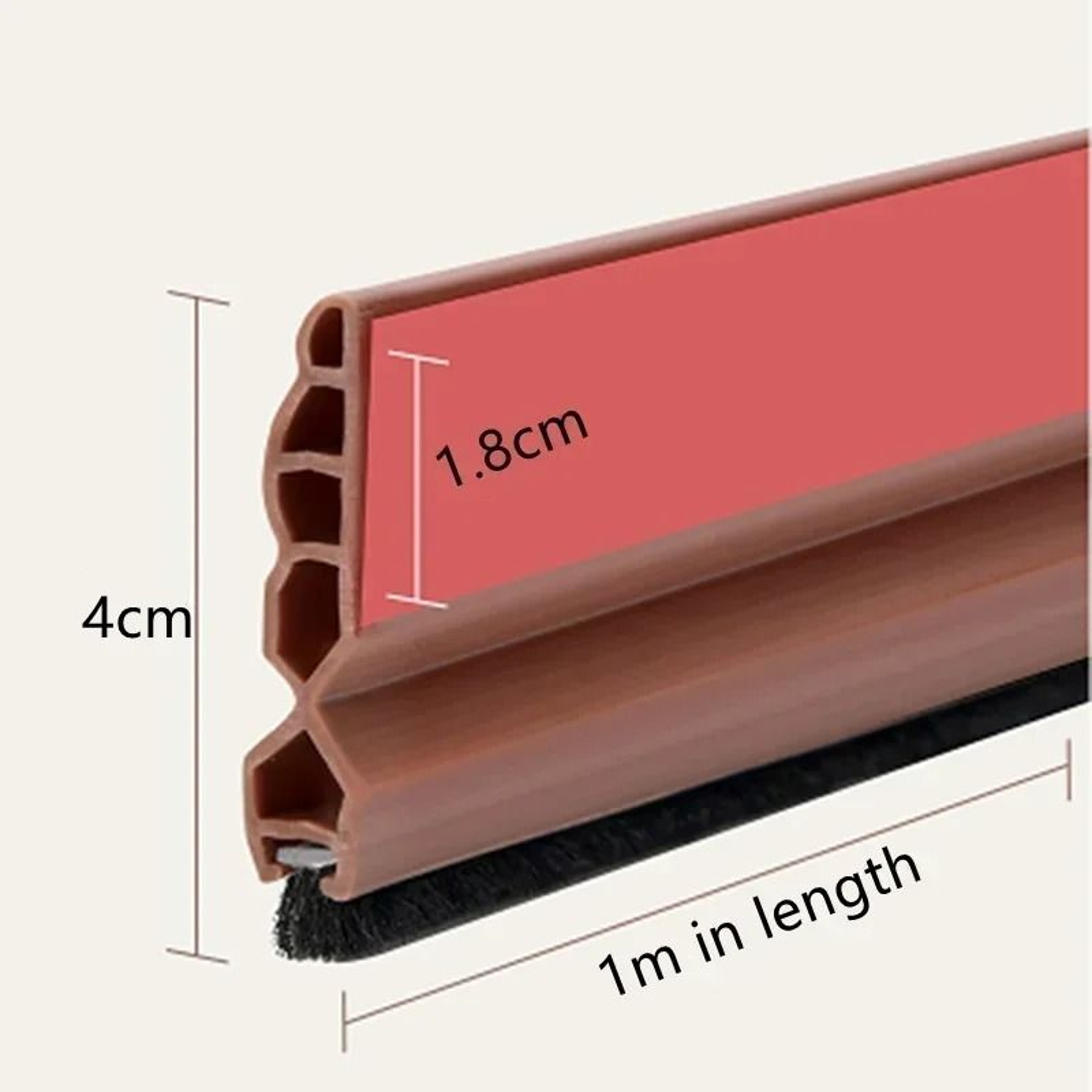 Silicone Door Bottom Seal Strip With Brush Draft Blocker 5