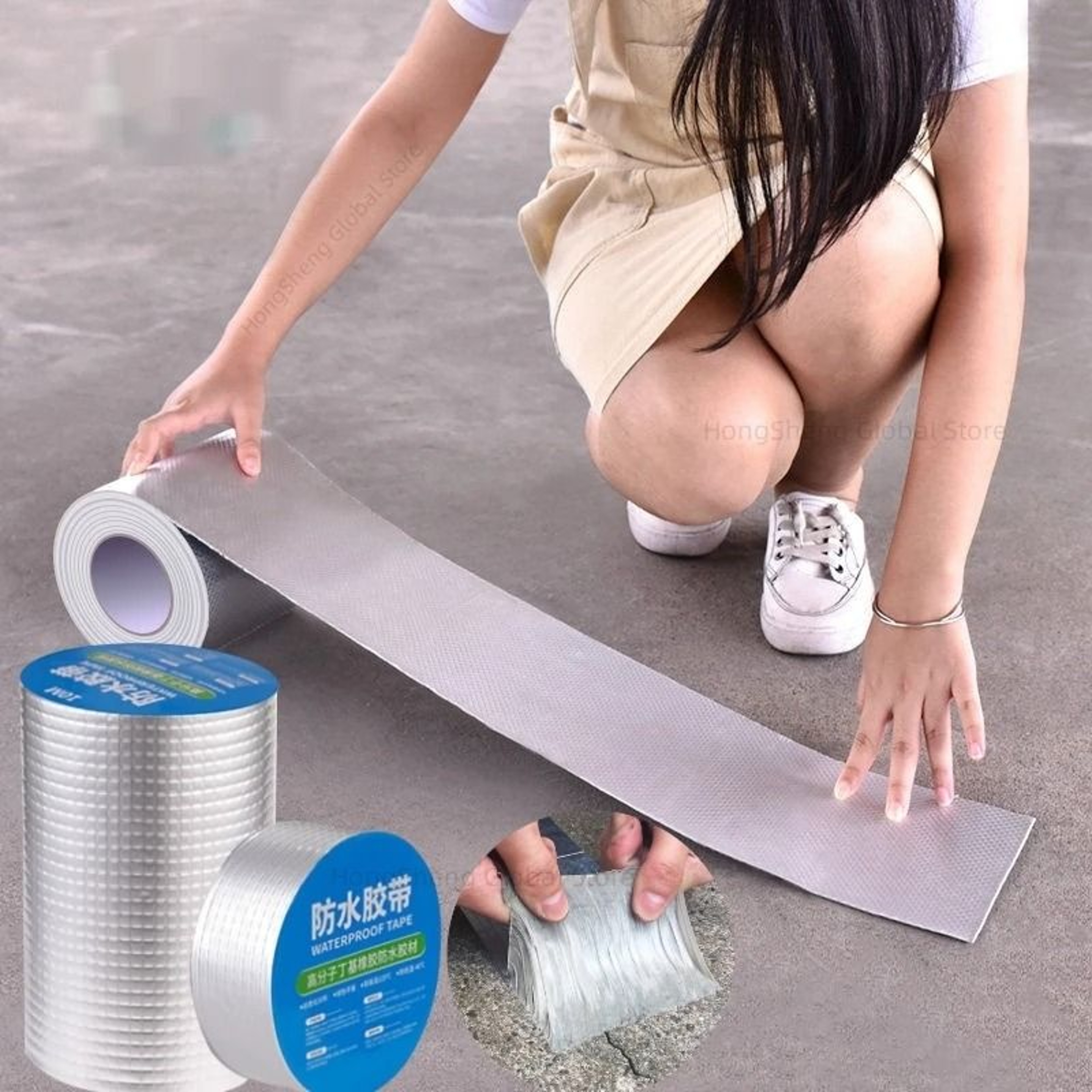 Aluminum Foil Butyl Waterproof Sealing Tape For Leak And Gap Repair 0