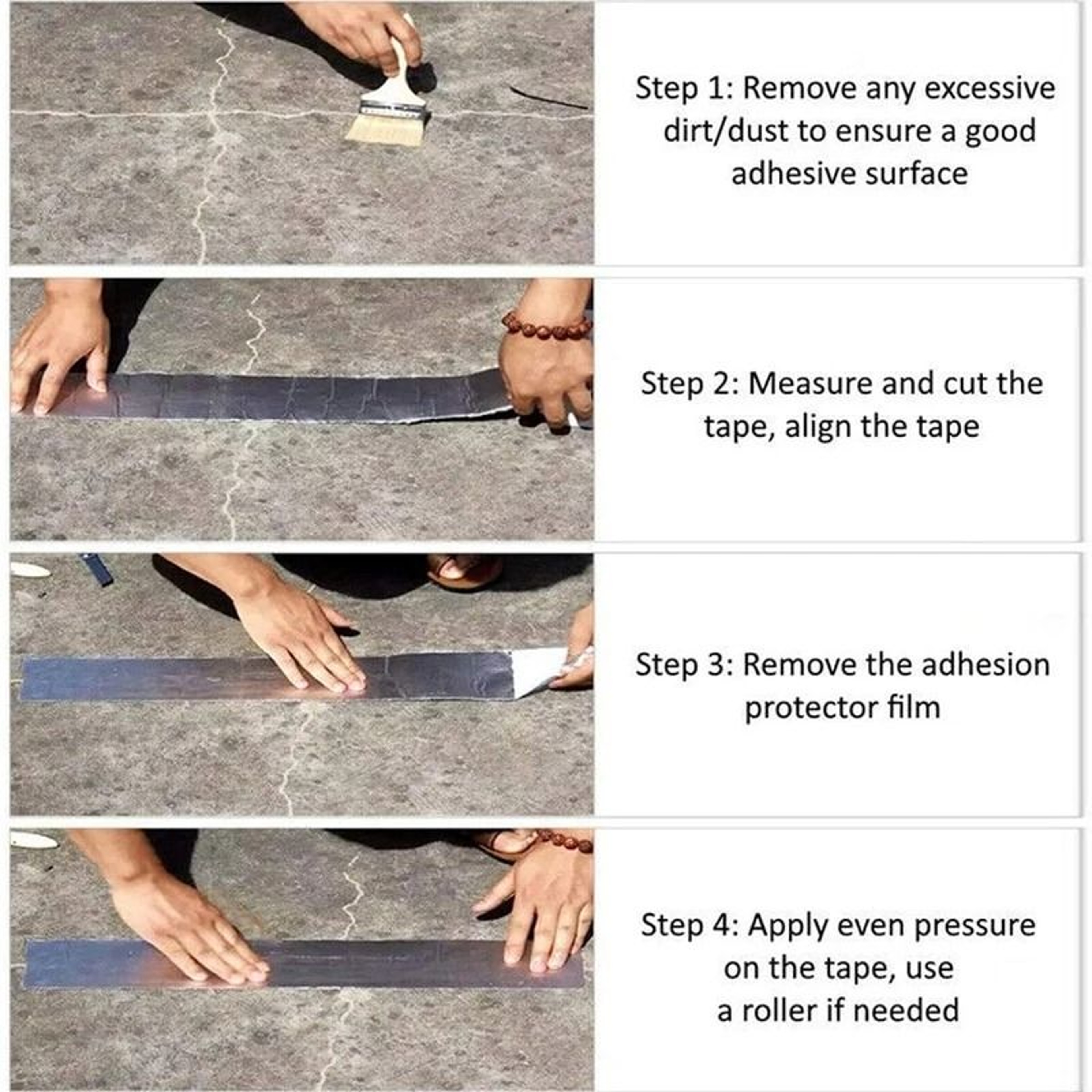 Aluminum Foil Butyl Waterproof Sealing Tape For Leak And Gap Repair 4