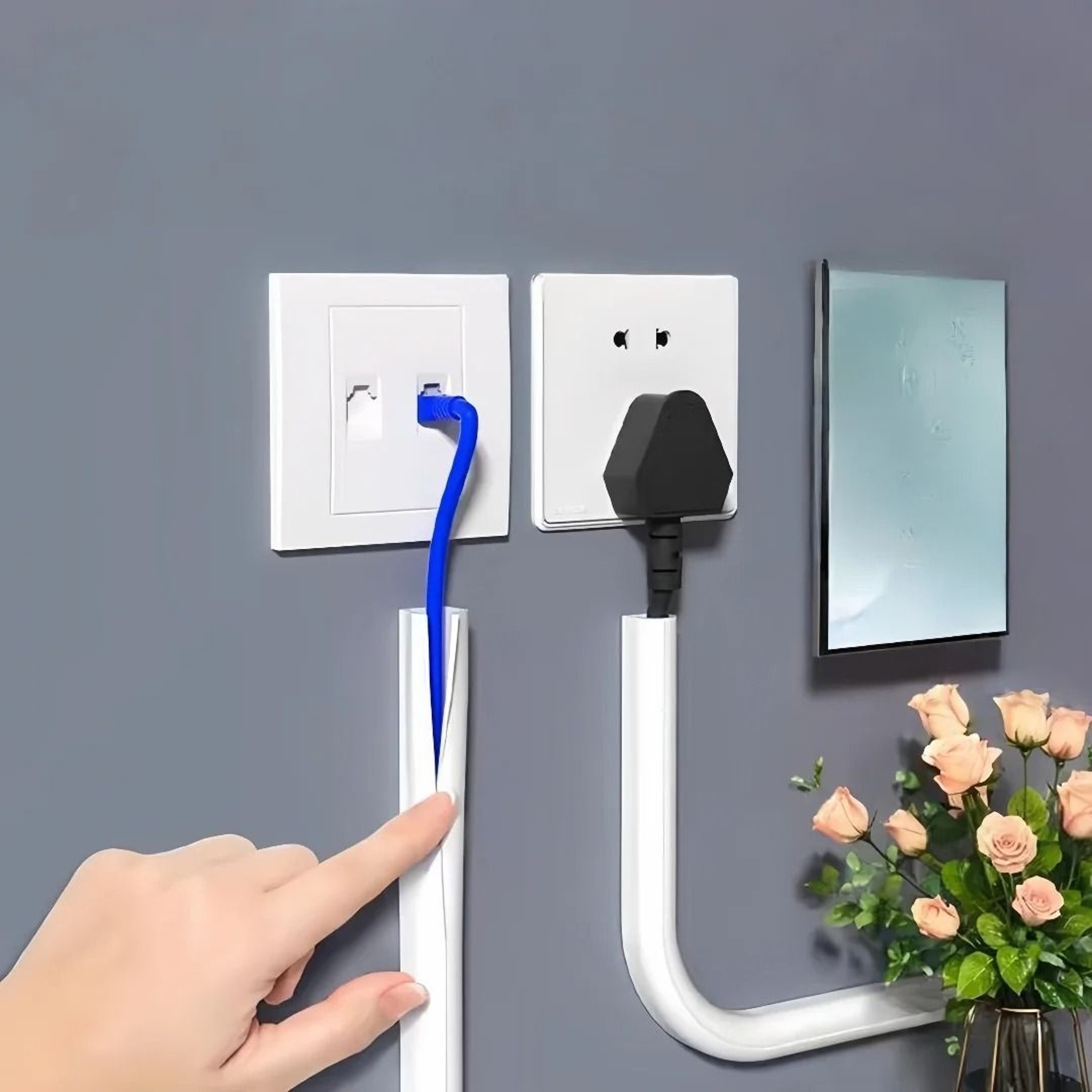 Paintable Wall Cable Concealer Cord Management Raceway 5