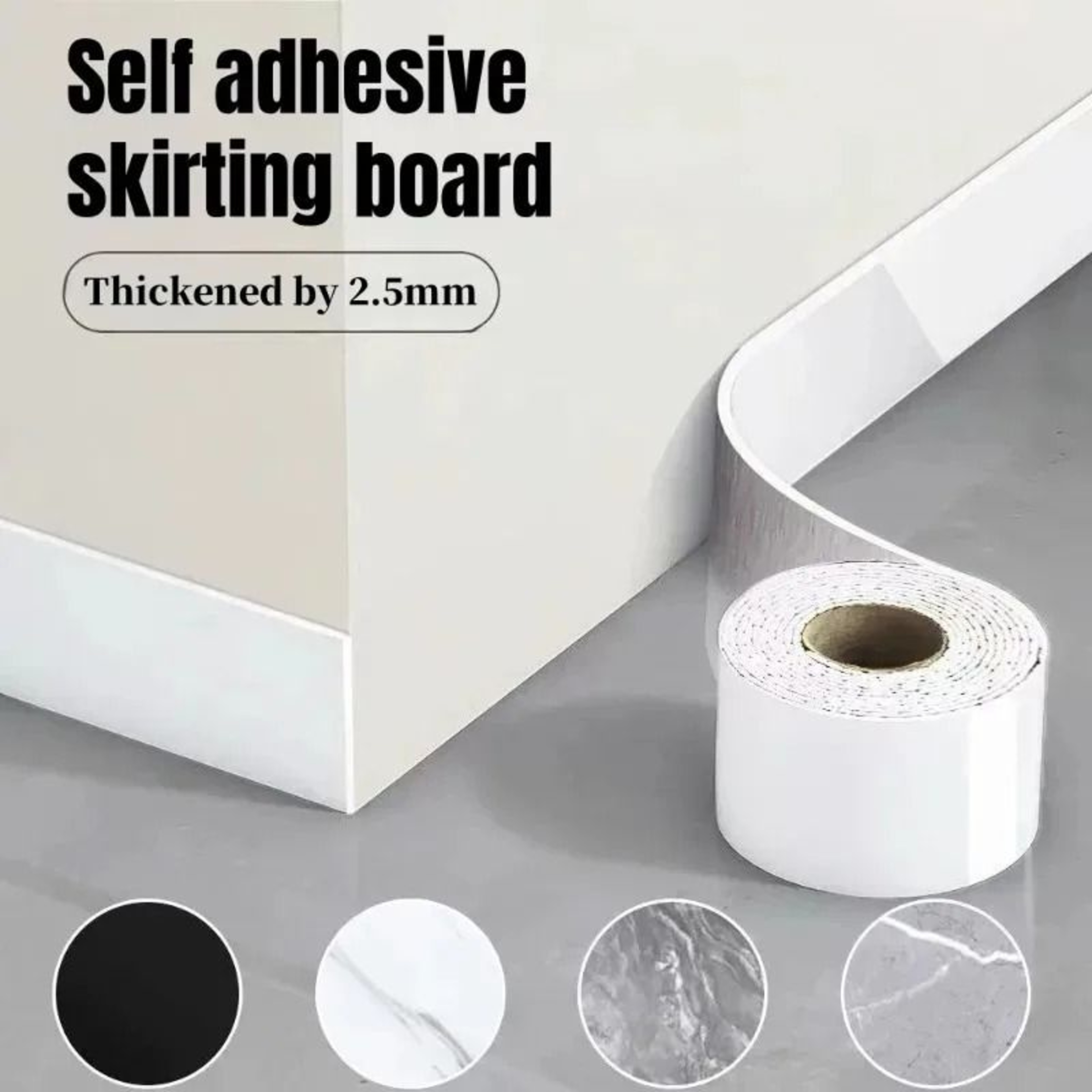 Flexible Self Adhesive Foam Skirting Board Wall Trim 0