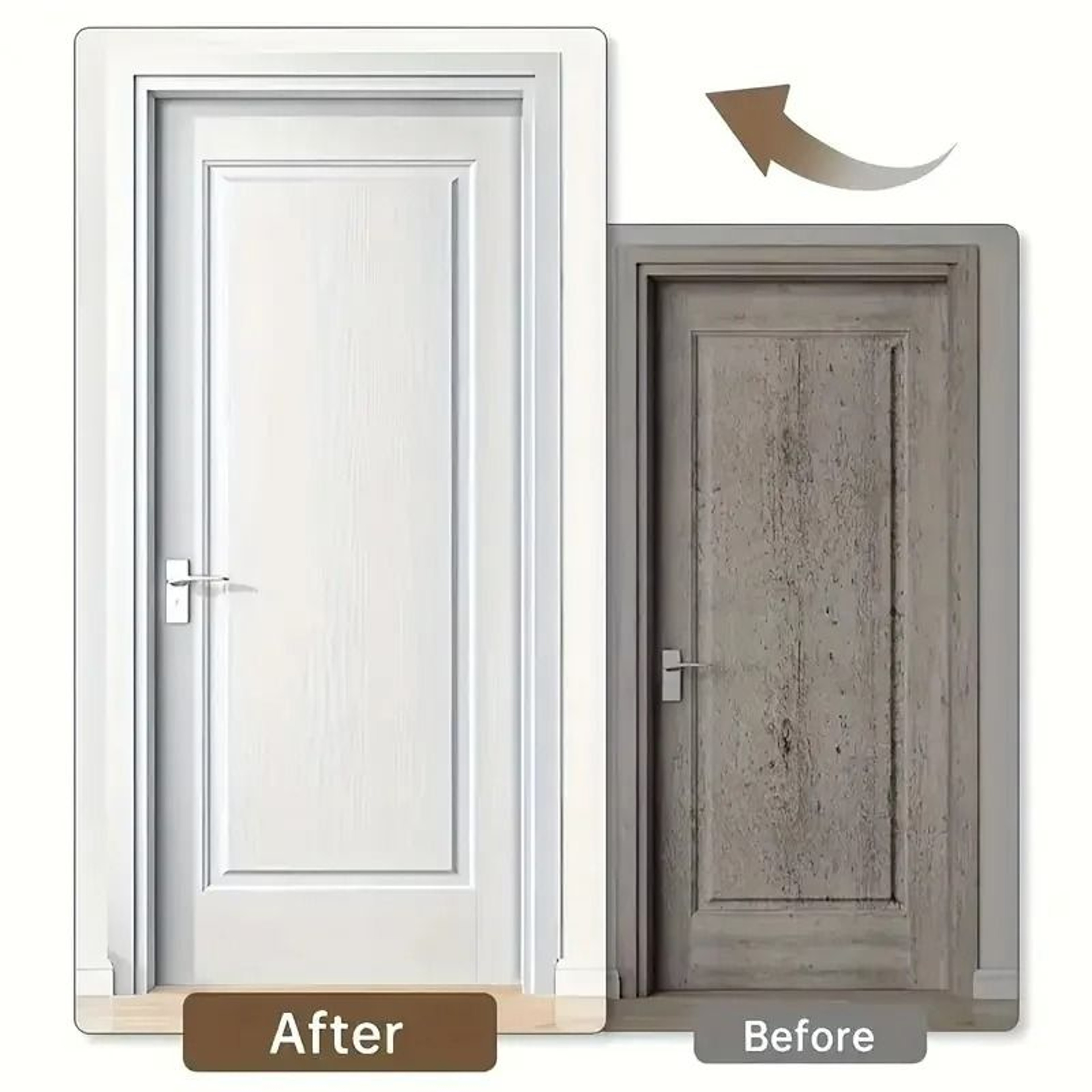 White Wood Grain PVC Door Frame Repair Sticker Trim 4