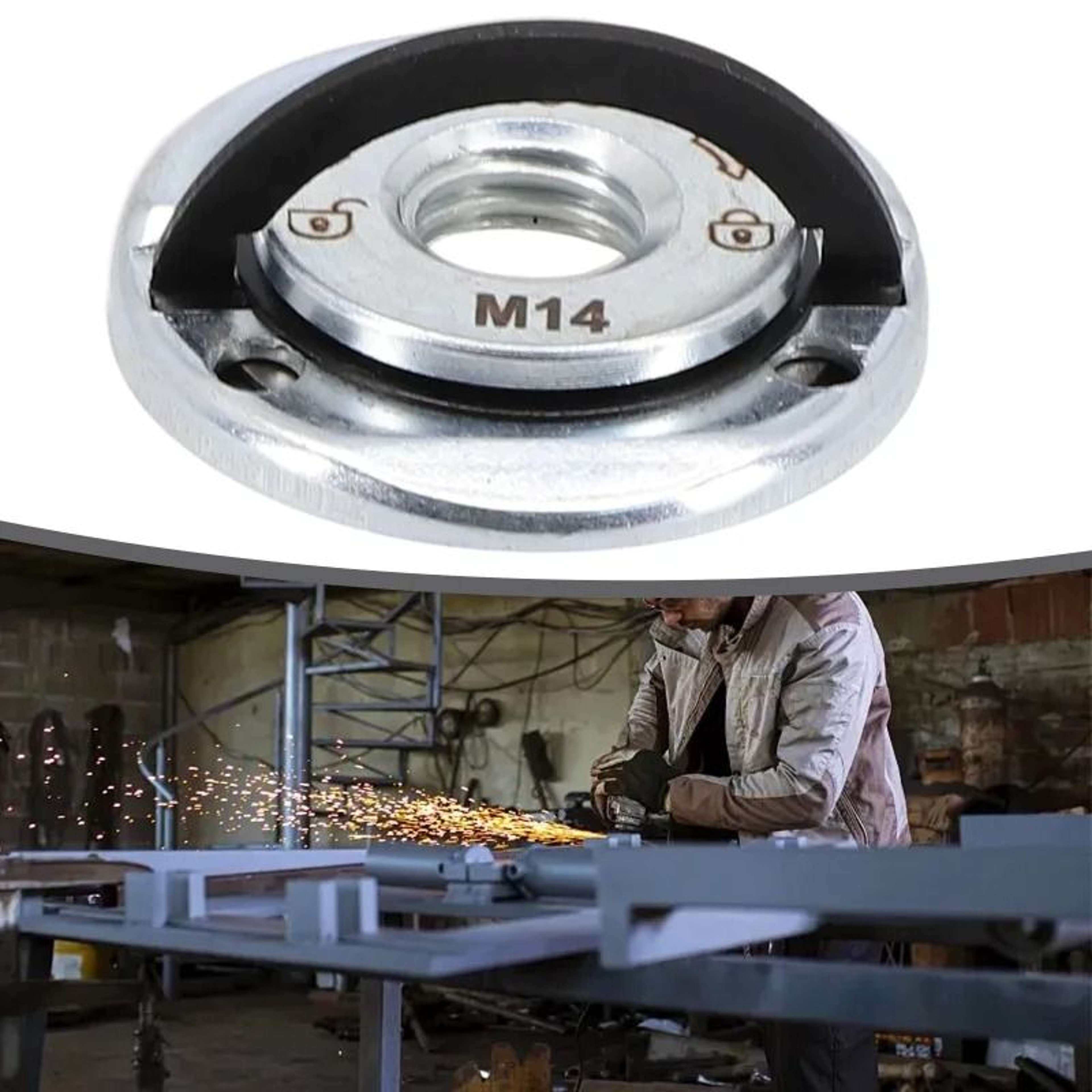 M14 Quick Release Self Locking Grinder Flange Nut Pressing Plate 3