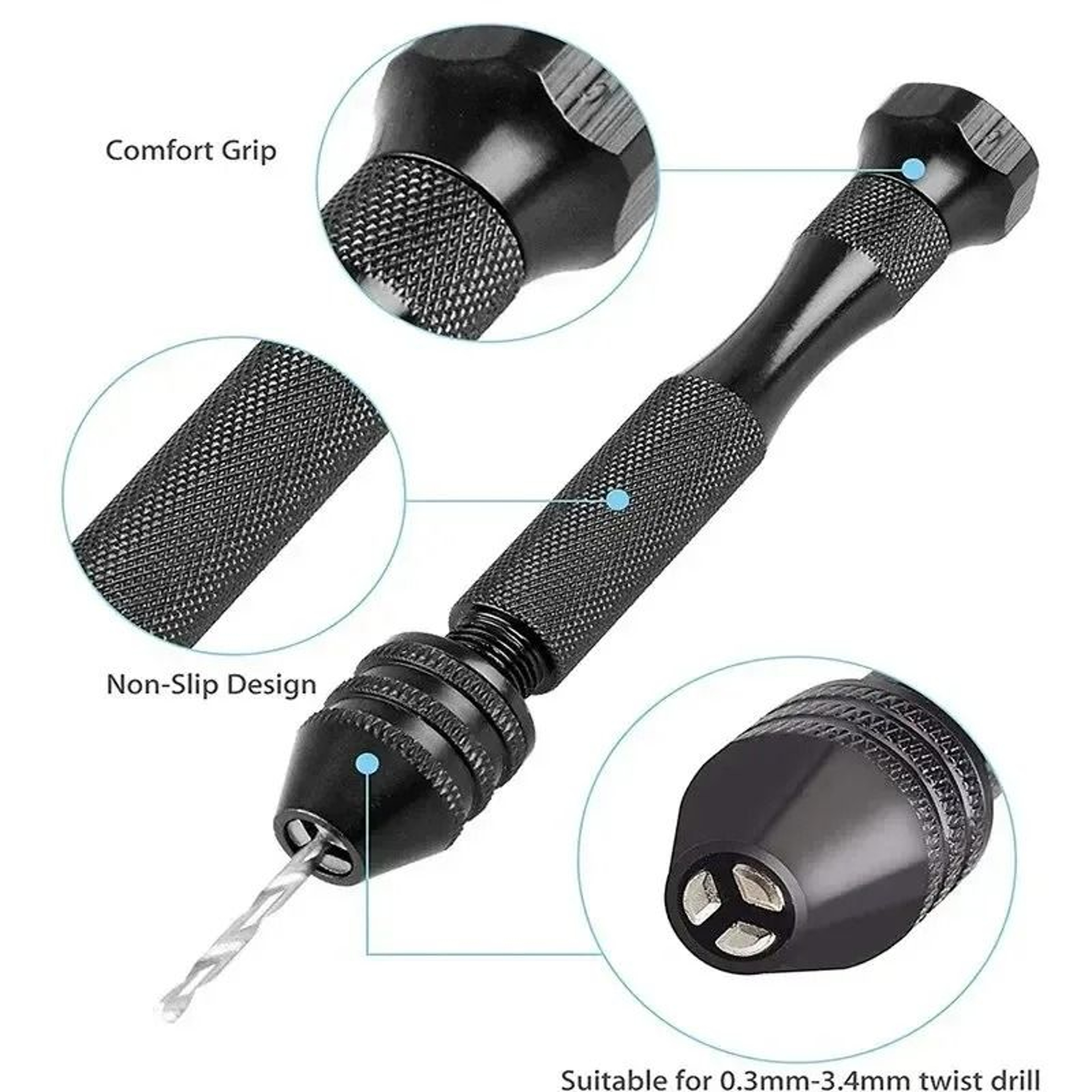 Mini Hand Twist Drill Set With Chuck For Wood And DIY Craft Drilling 2