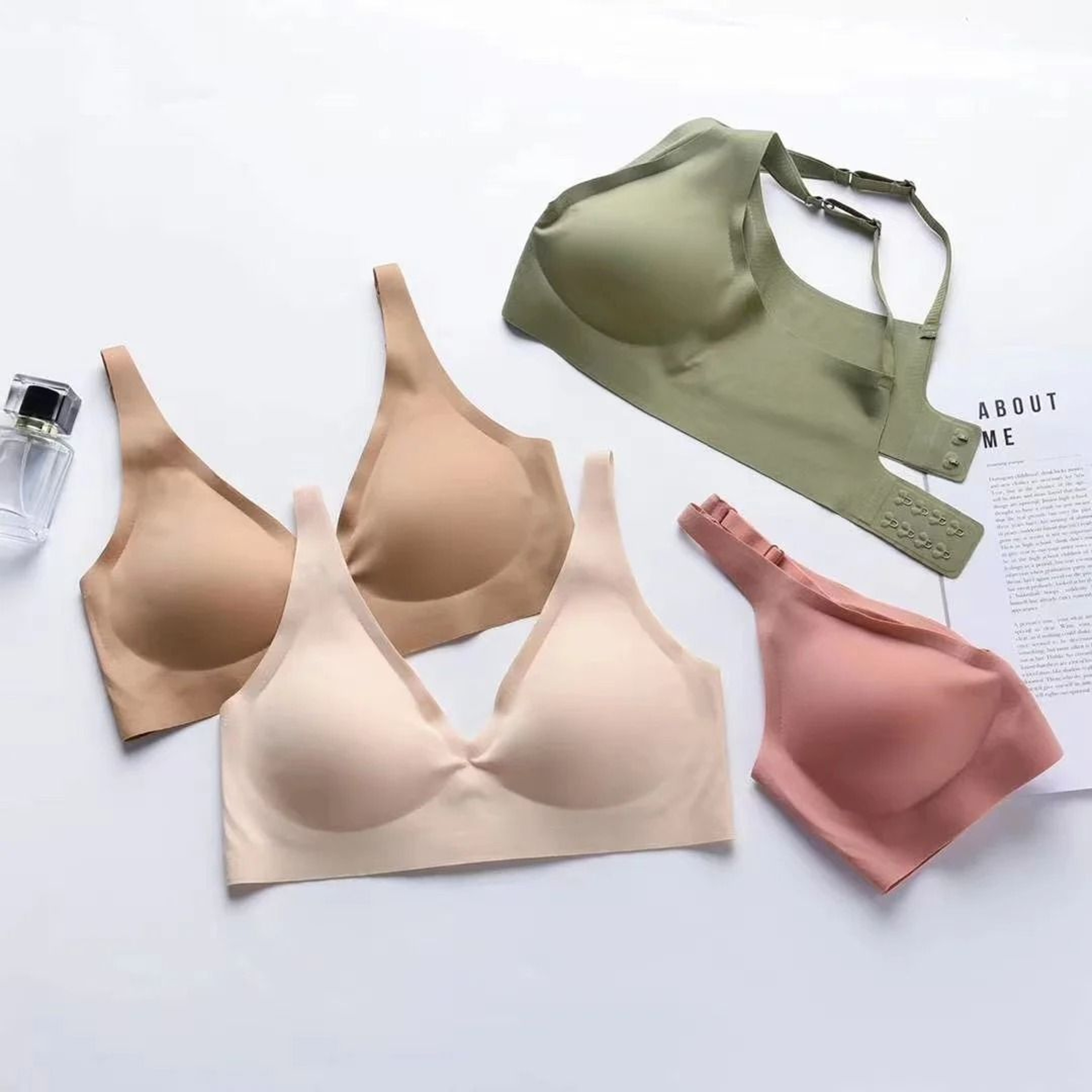 Soft Support Jelly Glue Deep V Seamless Bra Without Underwire 4