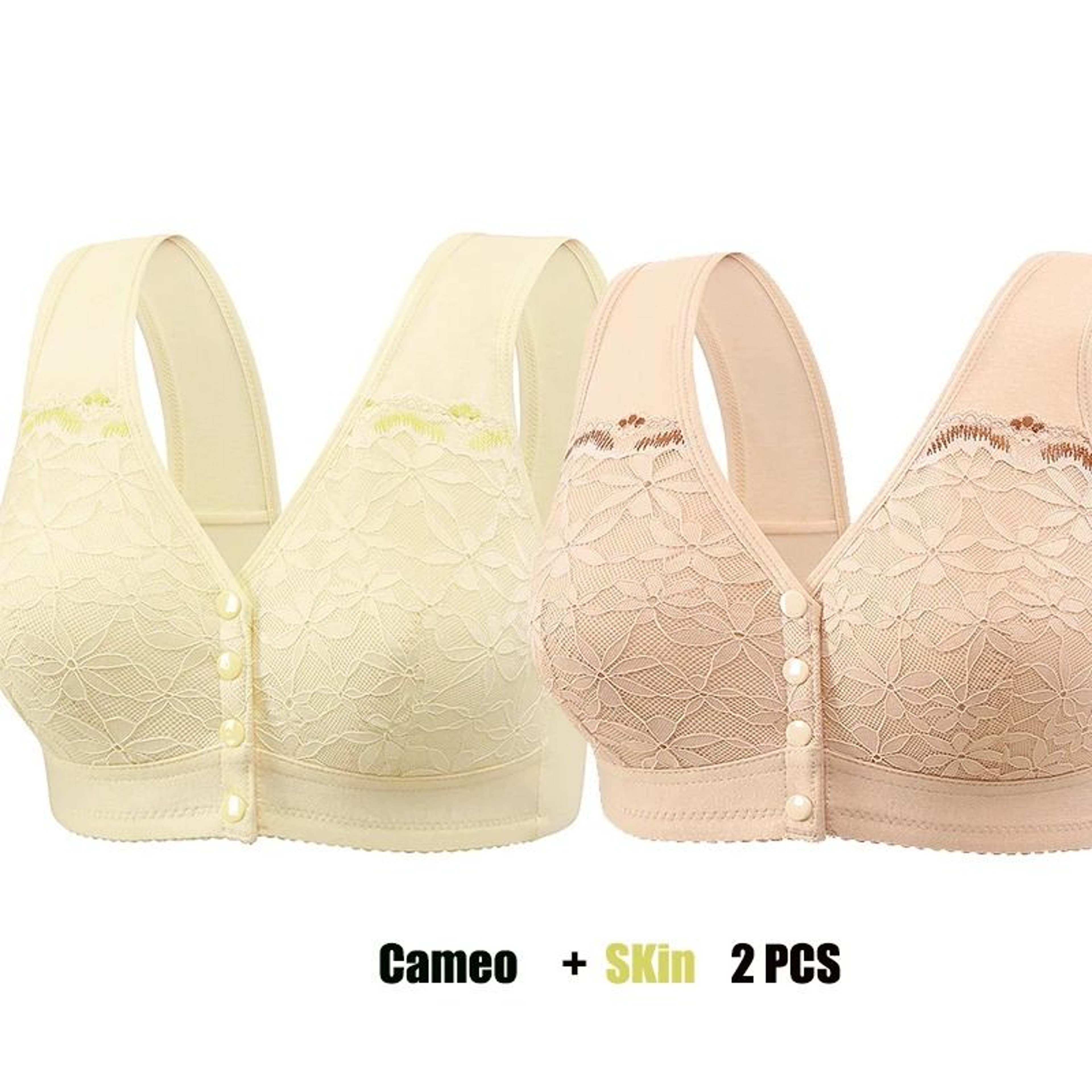 Front Buckle Soft Cotton Bra For Elderly Women No Underwire 12