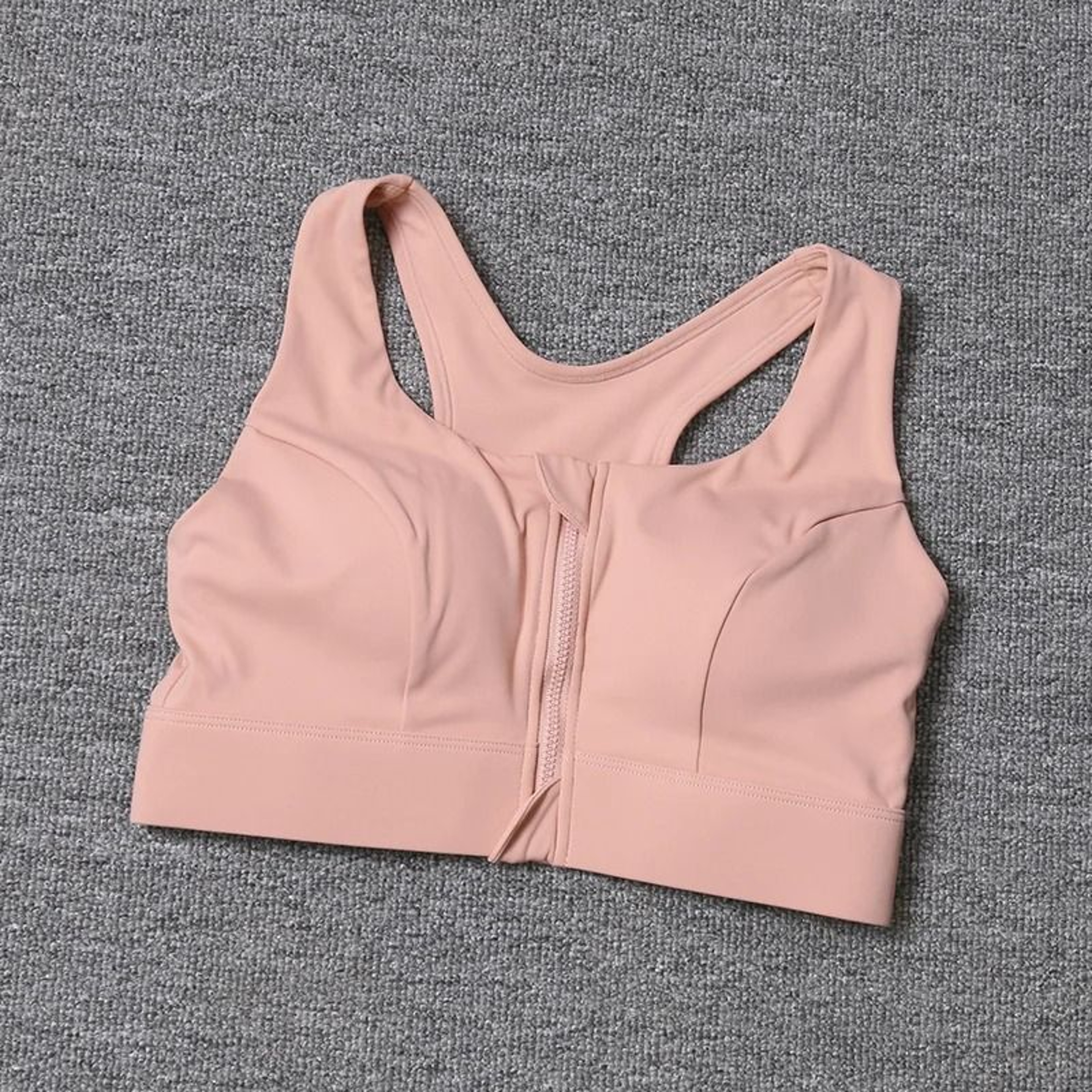 Front Zipper High Support Cross Back Sports Bra For Women 6