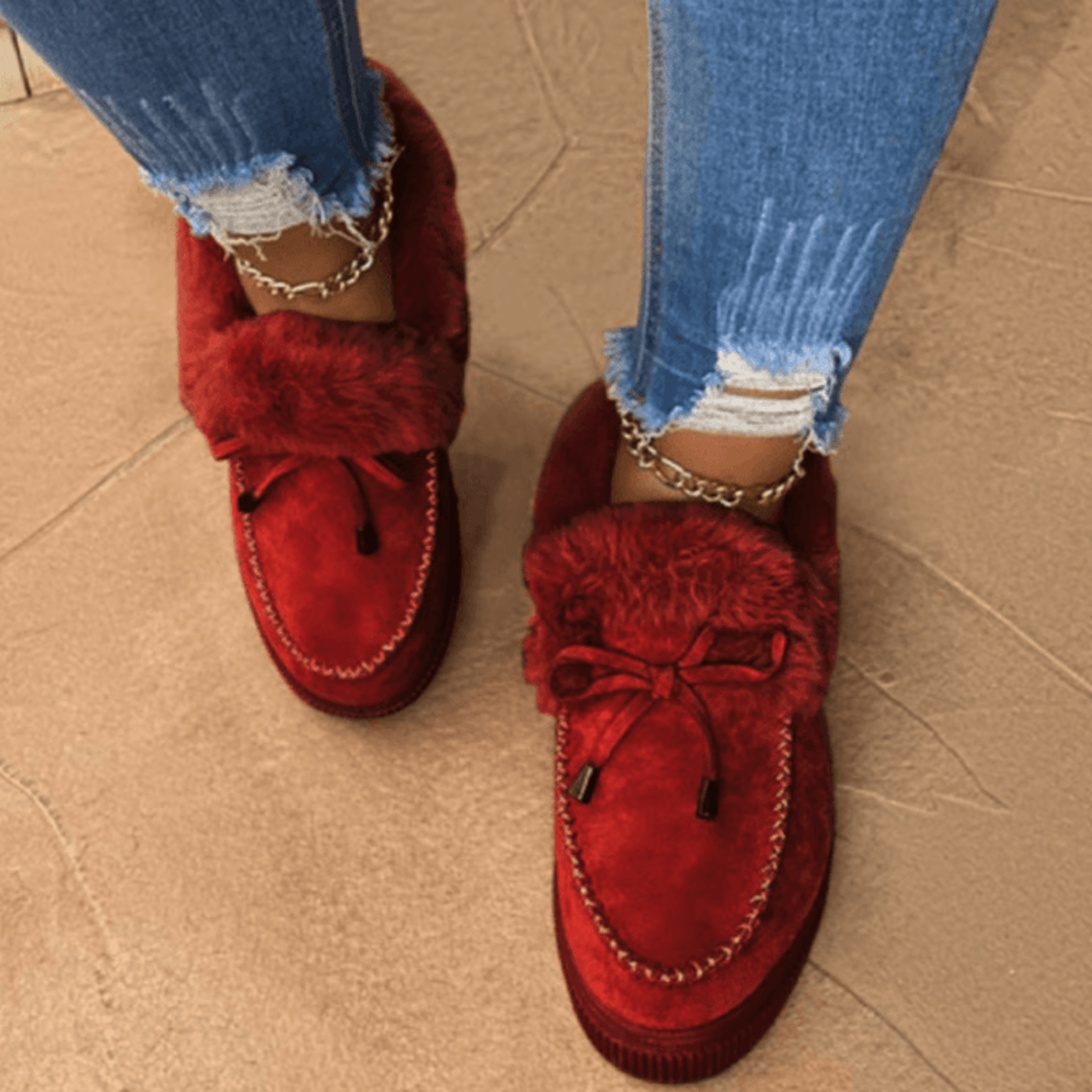 warm fleece shoes for winter walking
