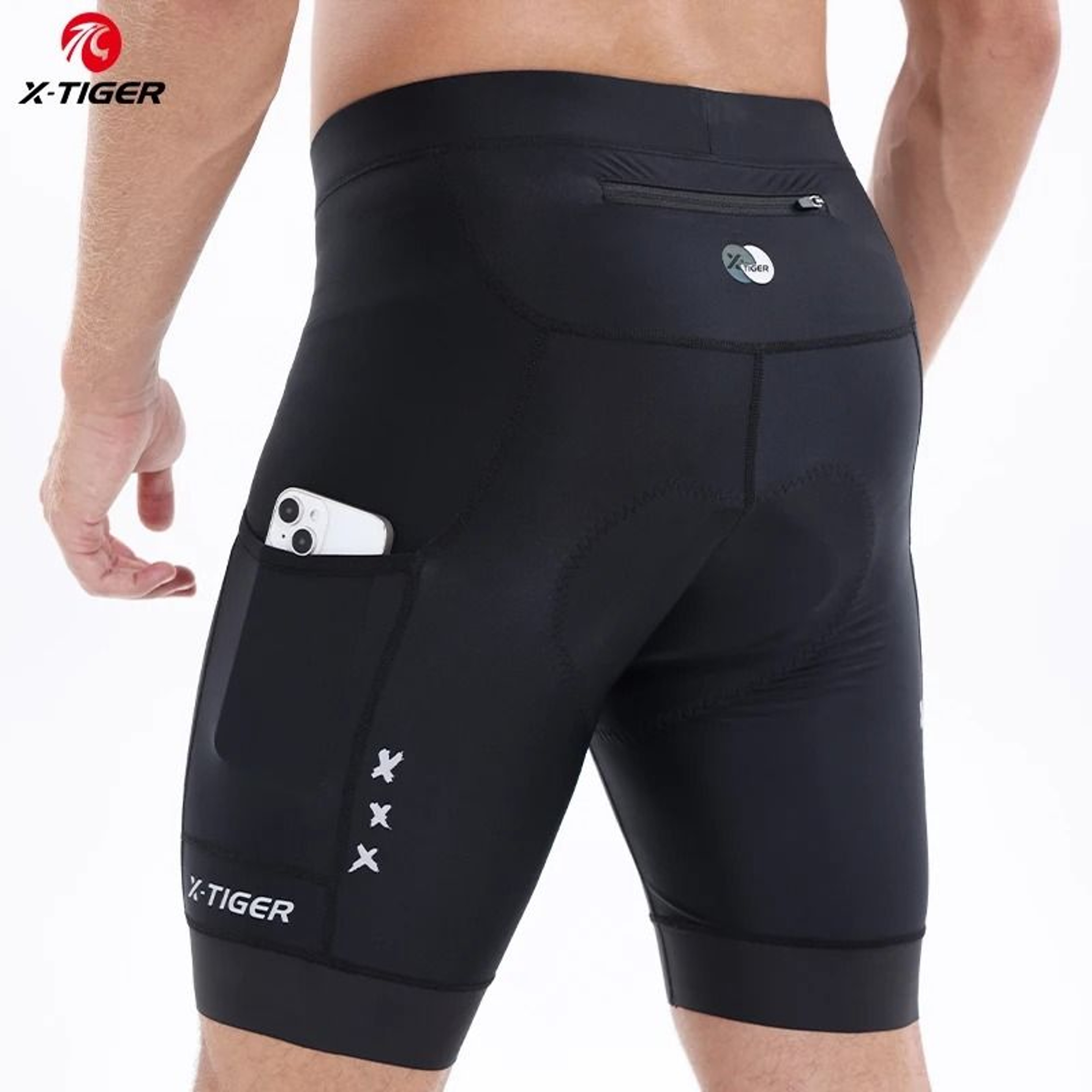 Mens Pro Shock Absorption Cycling Shorts With 5D Padding And Back Pockets 0