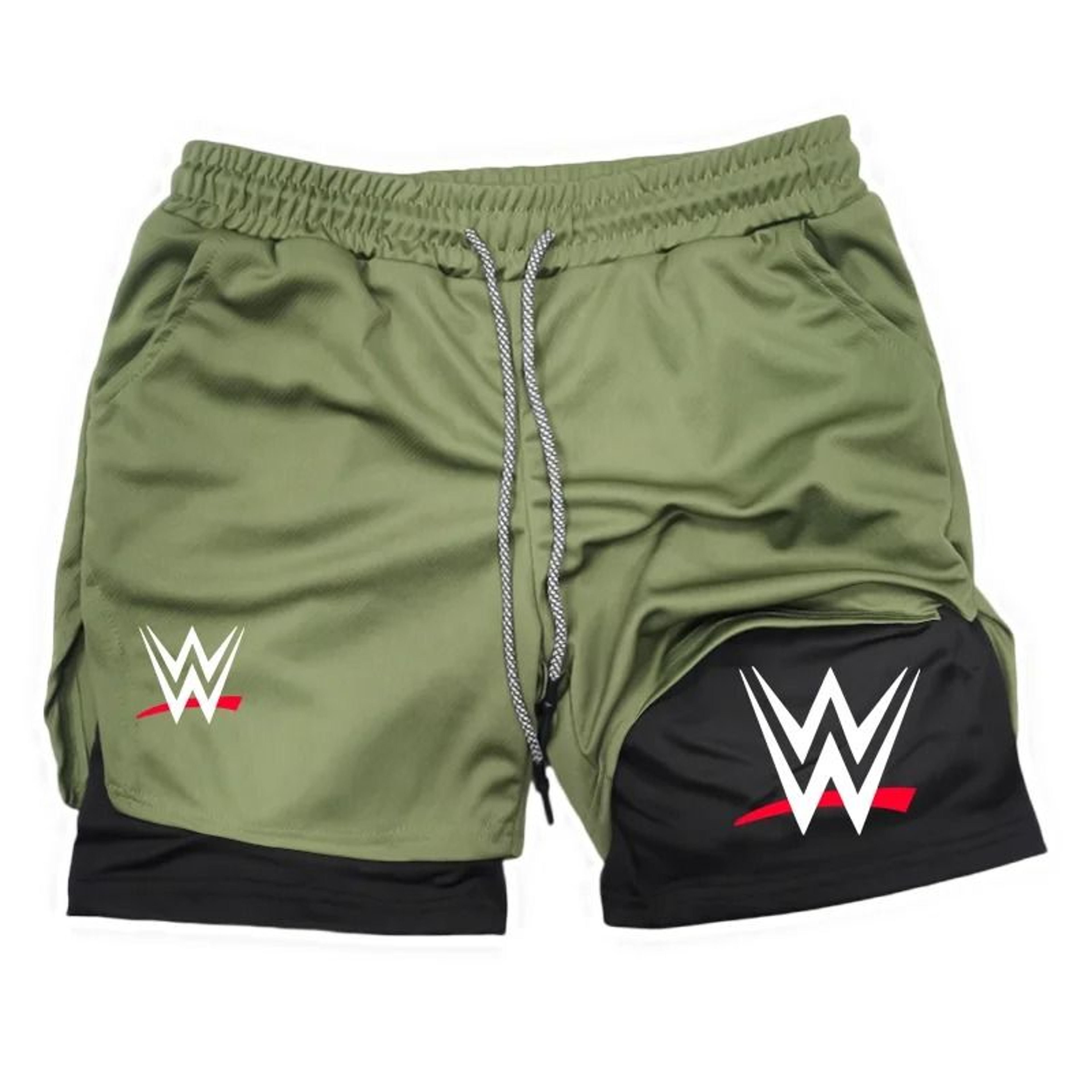 Mens Two In One Performance Running Shorts With Phone Pocket And Towel Ring 7