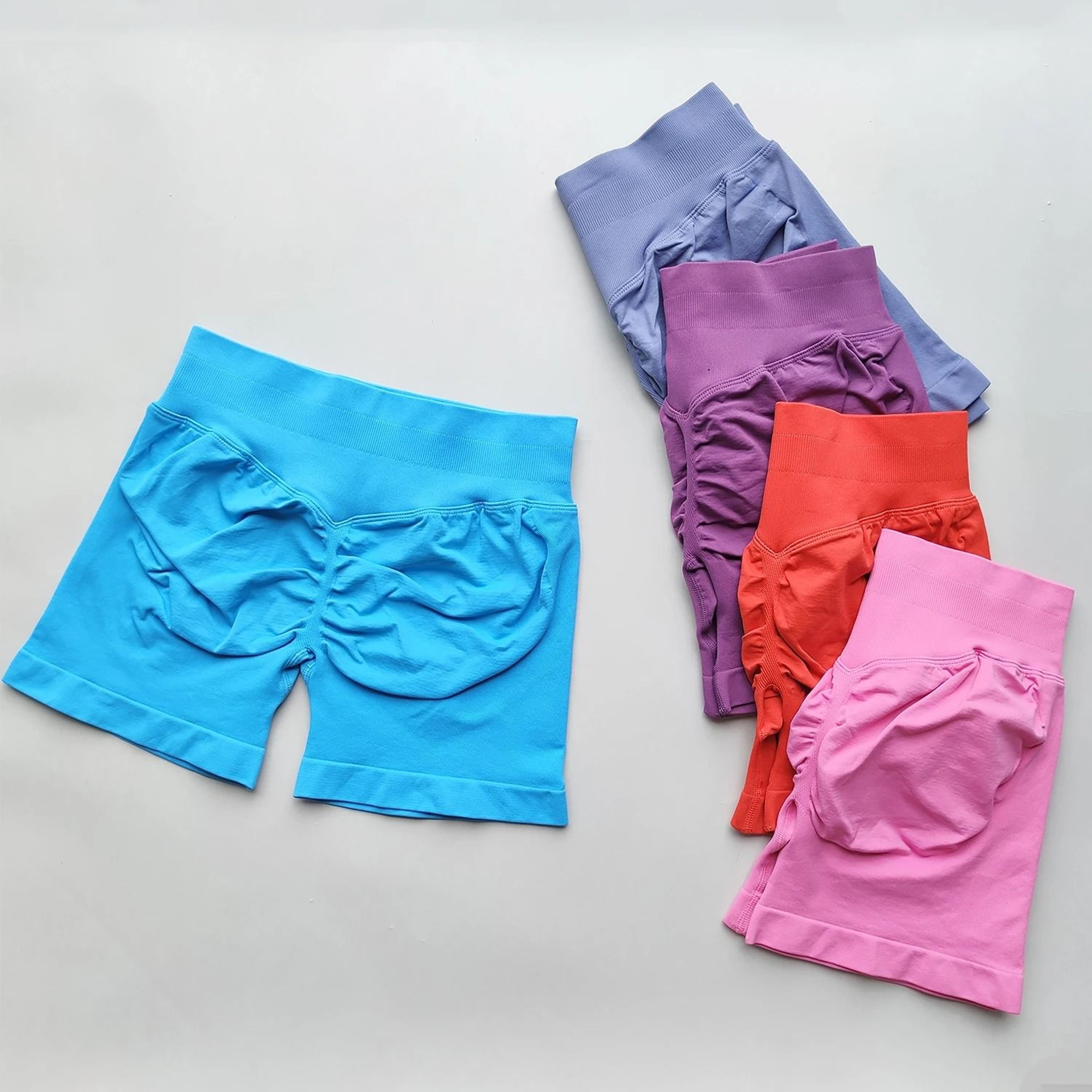 Womens Seamless Scrunch Butt Gym Shorts With Low Ribbed Waistband For Workout And Running 0