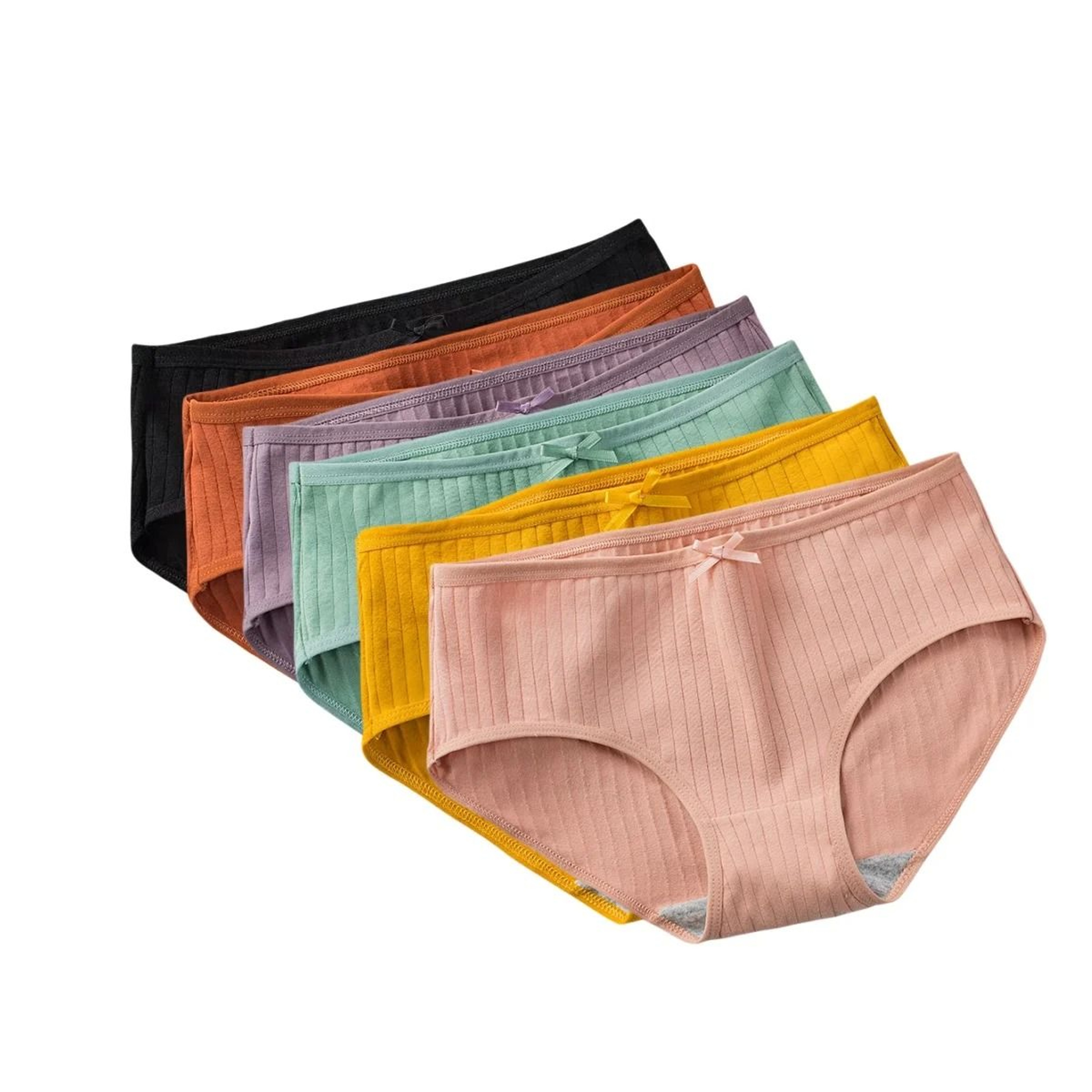 Womens Cotton Breathable Brief Underwear Soft Stretch Everyday Panties Six Piece Set 14