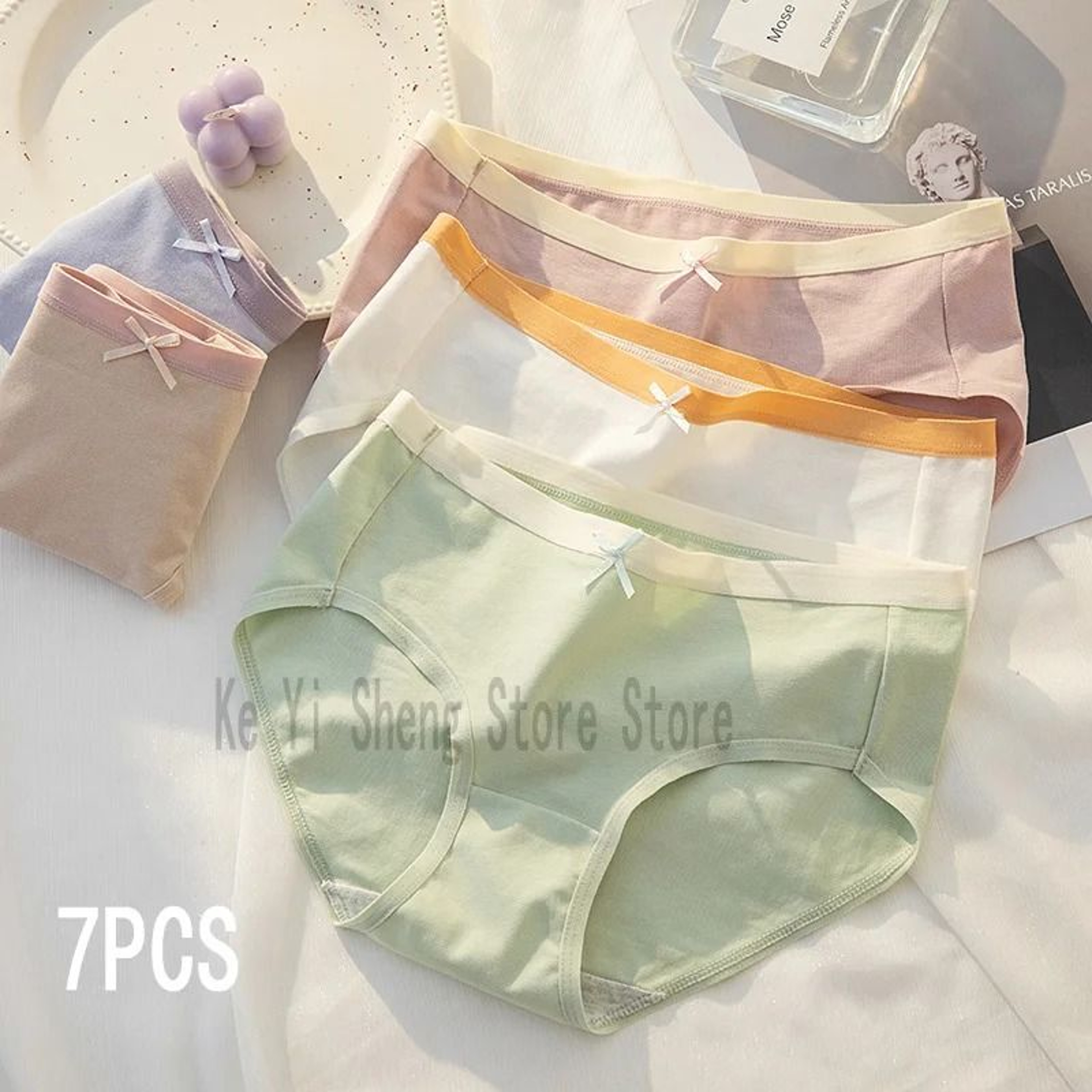 Womens High Waist Cotton Briefs Breathable Everyday Underwear Seven Piece Set 0