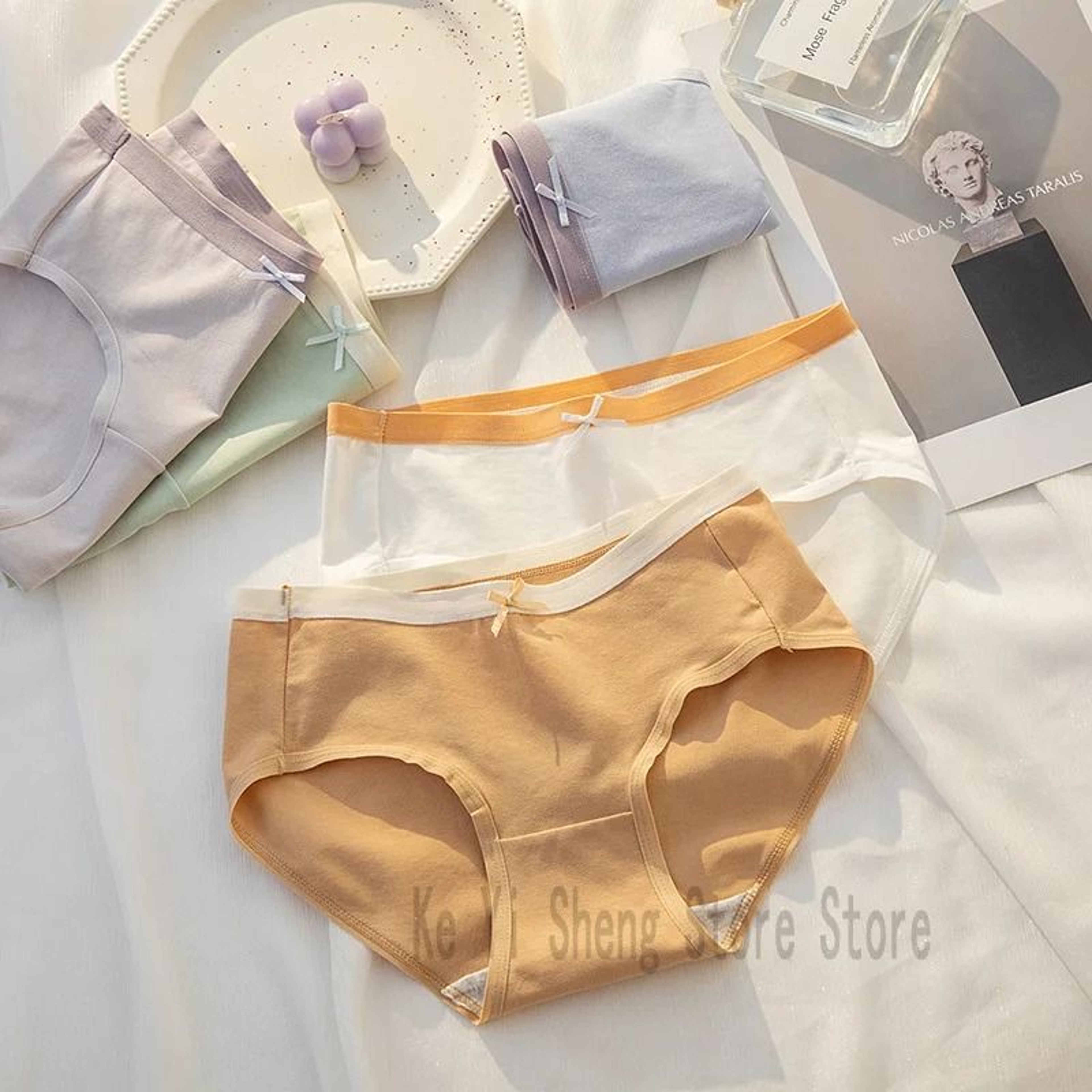 Womens High Waist Cotton Briefs Breathable Everyday Underwear Seven Piece Set 1