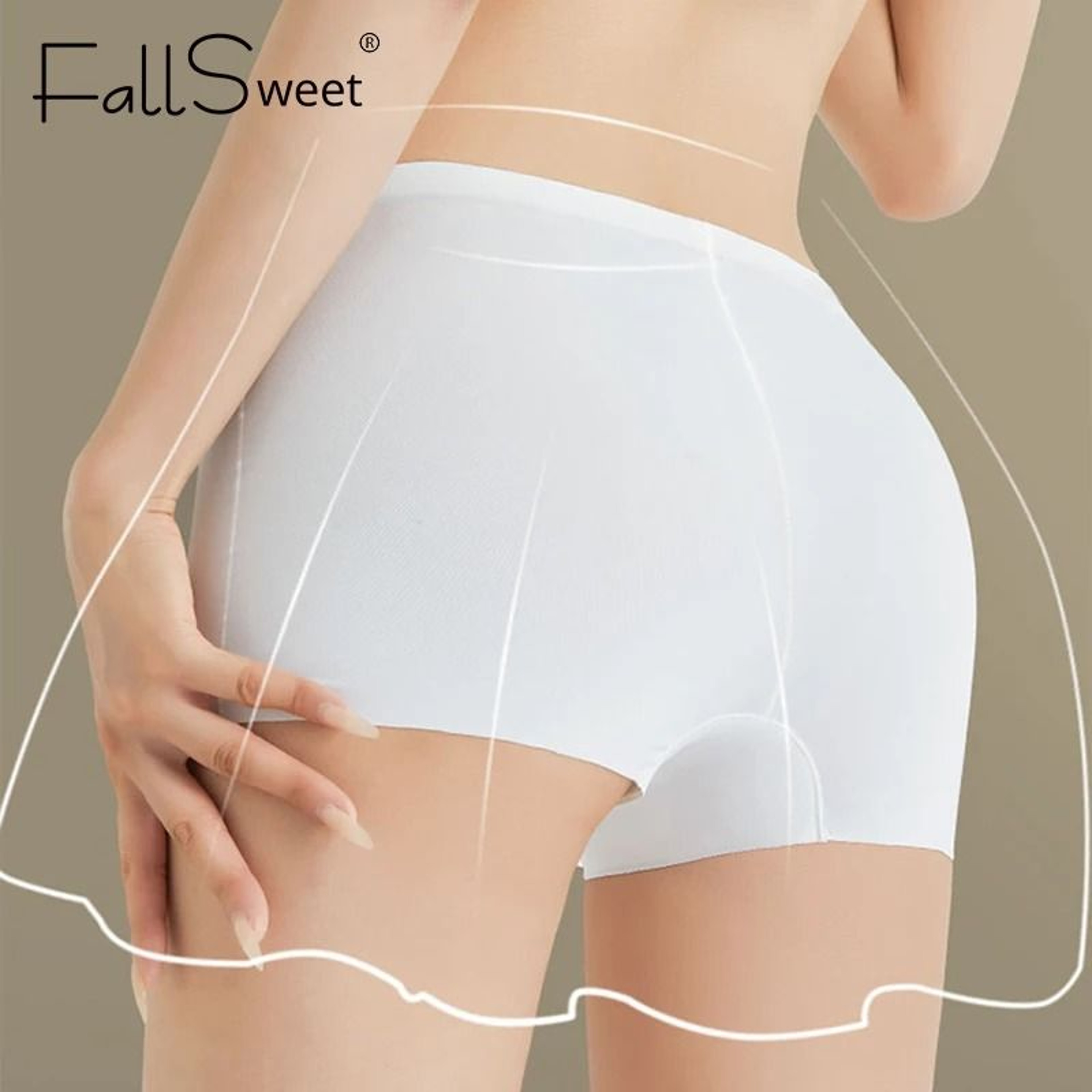 FallSweet Womens Seamless Boyshort Panties Breathable Satin Underwear Five Piece Set 1